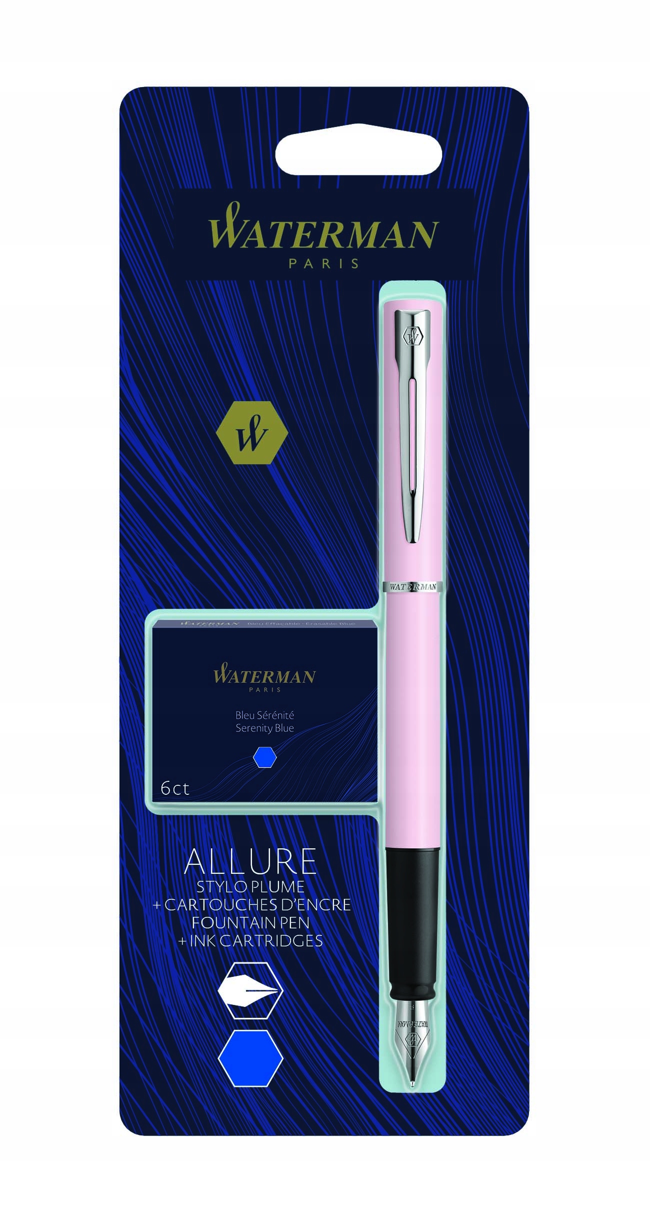 Pióro wieczne Waterman Graduate Allure różowe paczka naboi w blistrze