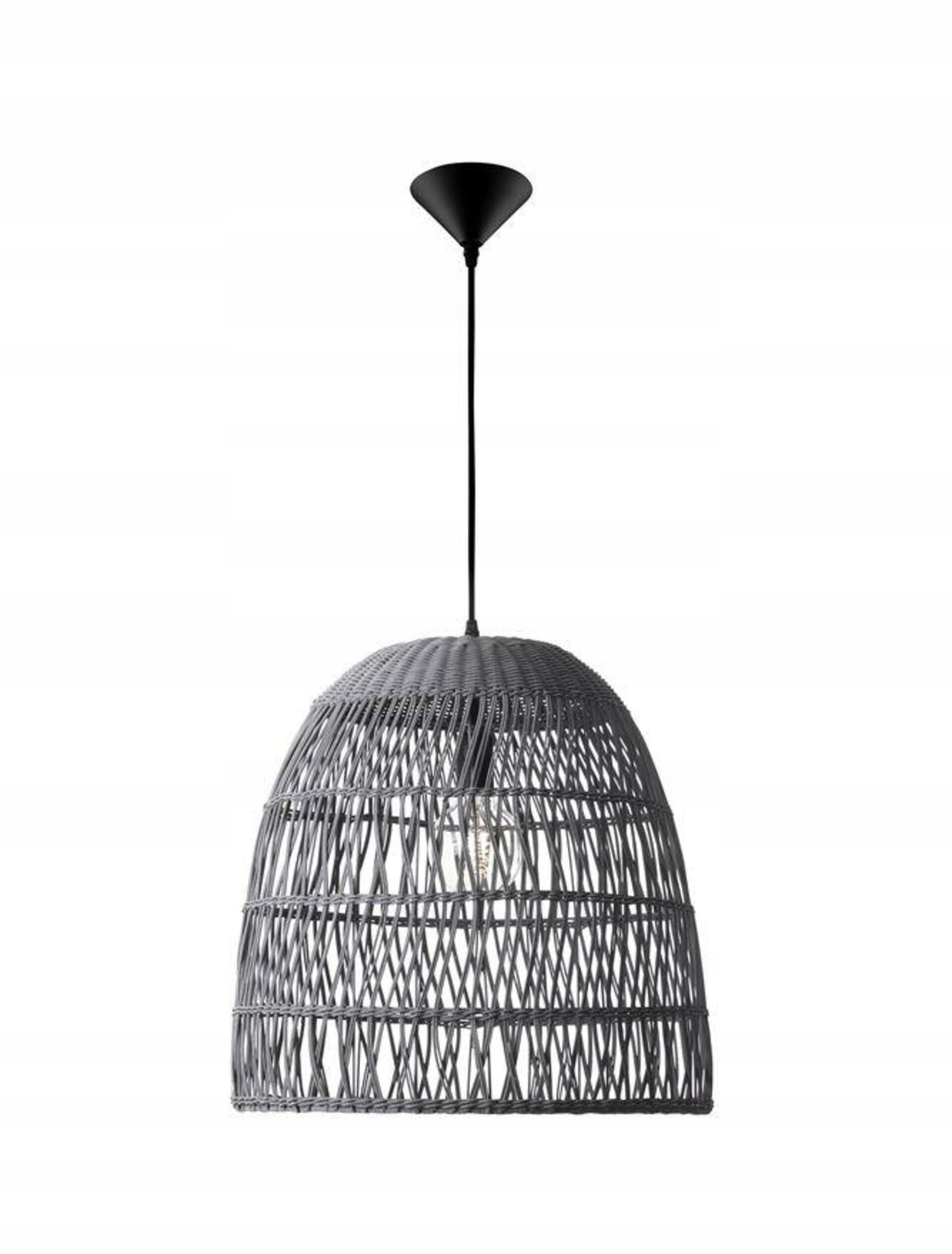 Závesné svietidlo Nova Luce Destin ratan sivé E27 1x12W IP20