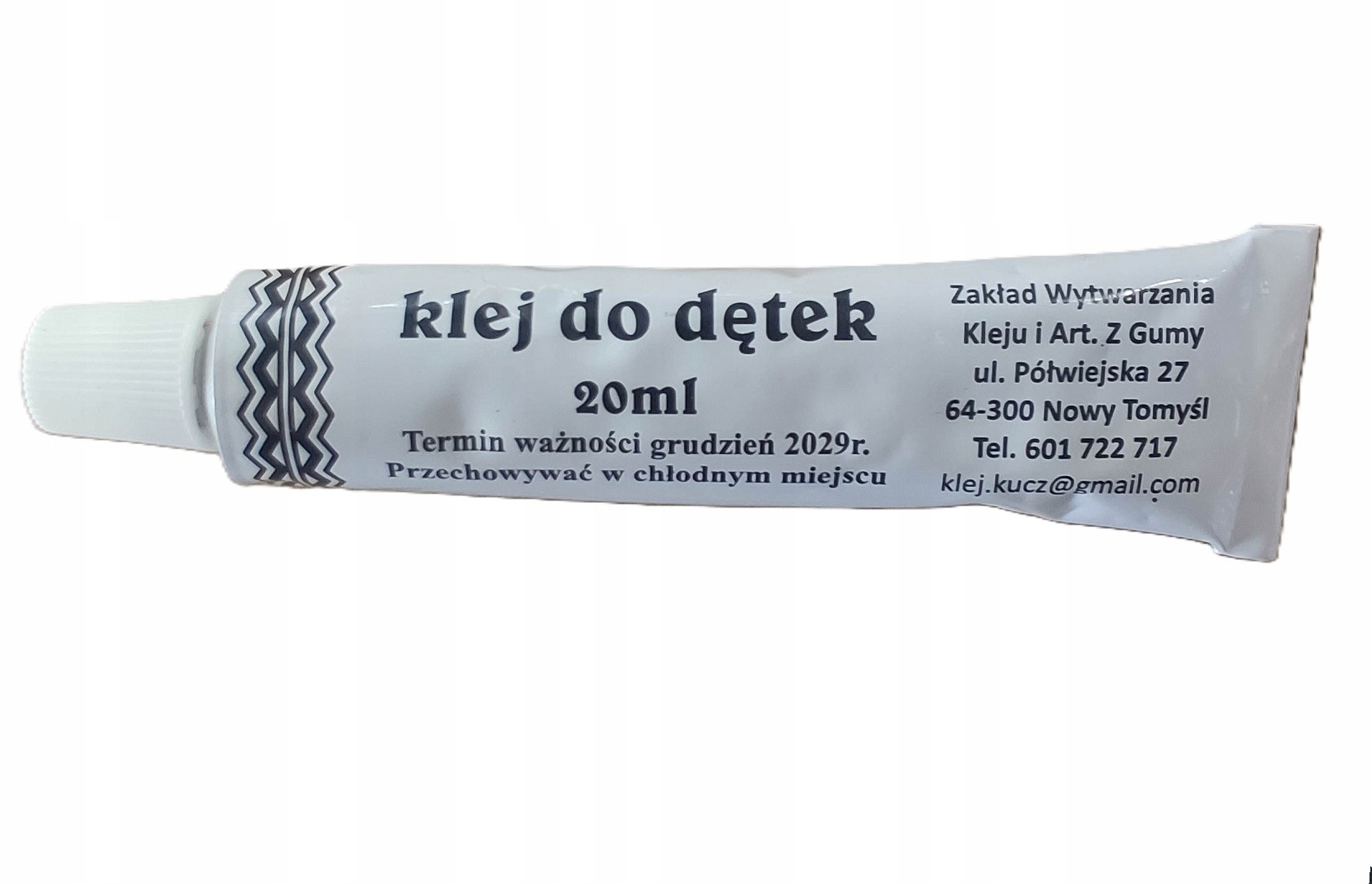 Klej do dętek 20ml do łatek z gumy lub łatek wycinanych z dętki produkt Pl