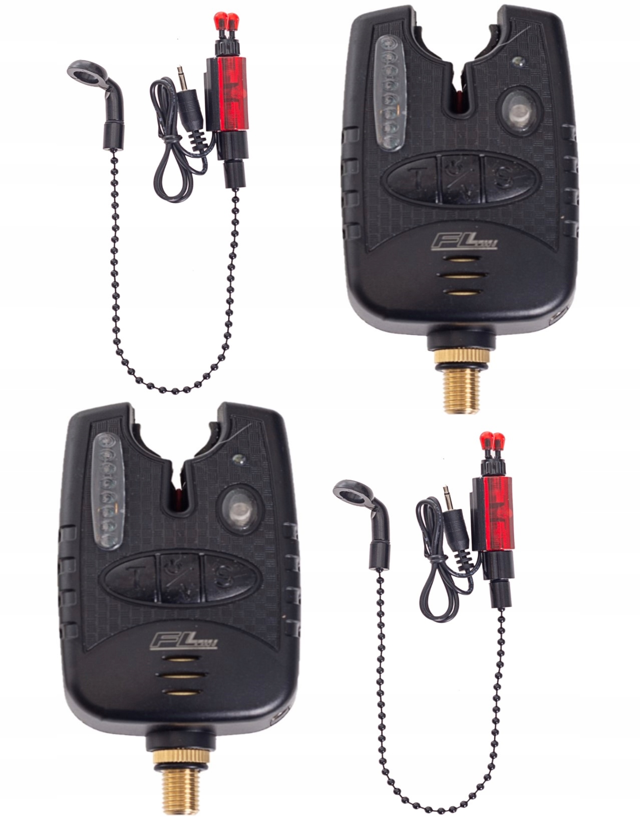 Zestaw Wędkarski 2X Sygnalizator Brań Feeder 8 Diod LED+2X Hanger Lead