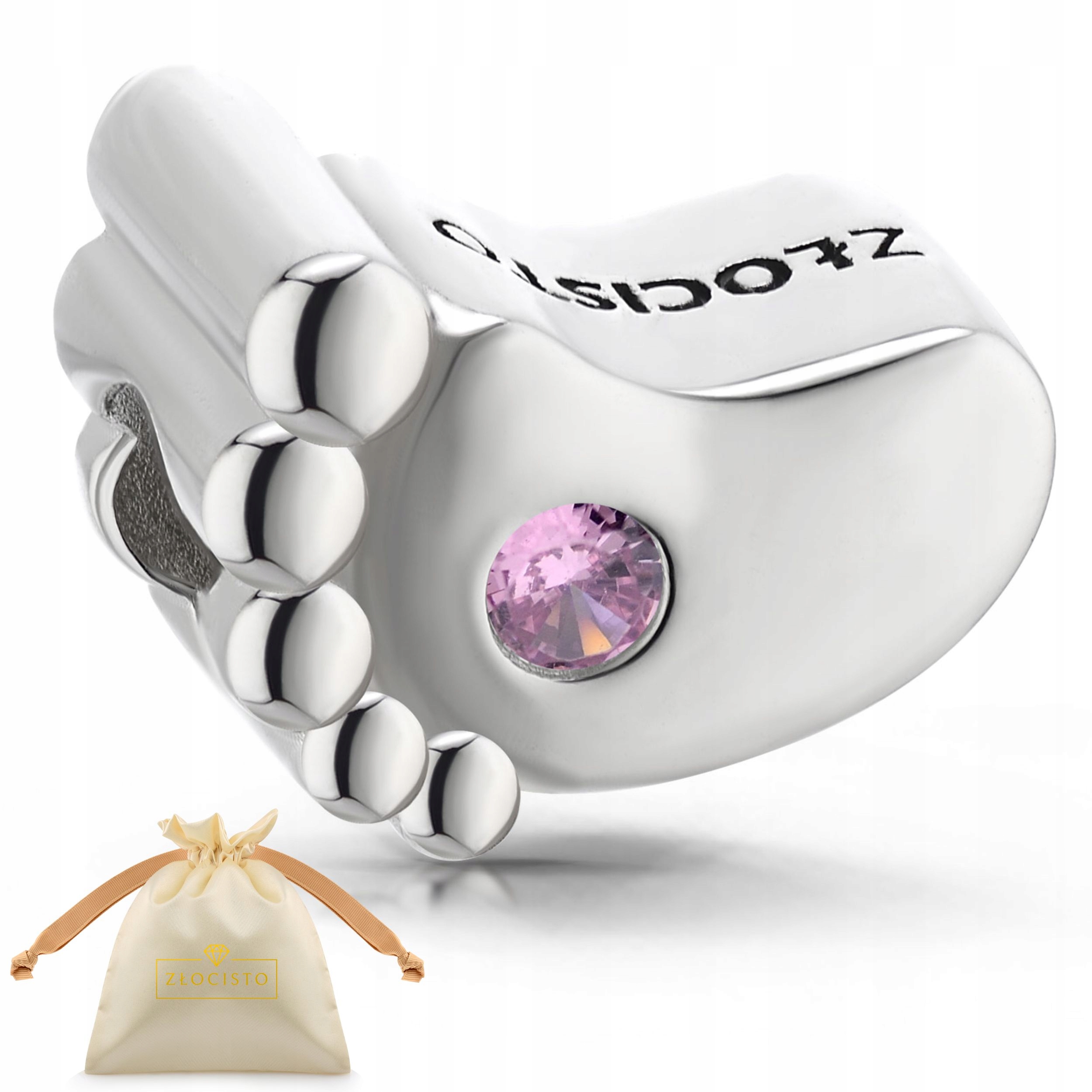 Charms patka pro maminku ze stříbra 925 zirkon bead růžová beads