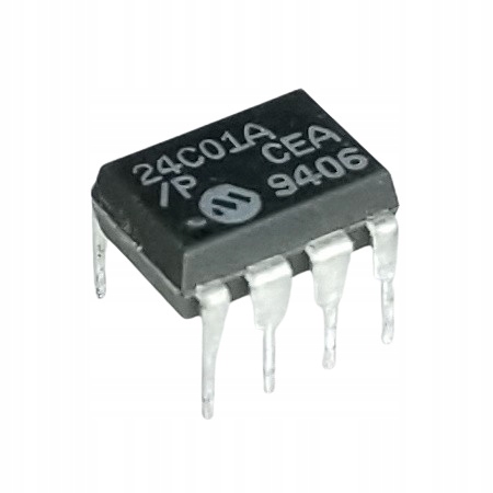 24C01A/P pamięć Eeprom, 1kb, 100kHz, I2C, DIP8, Microchip
