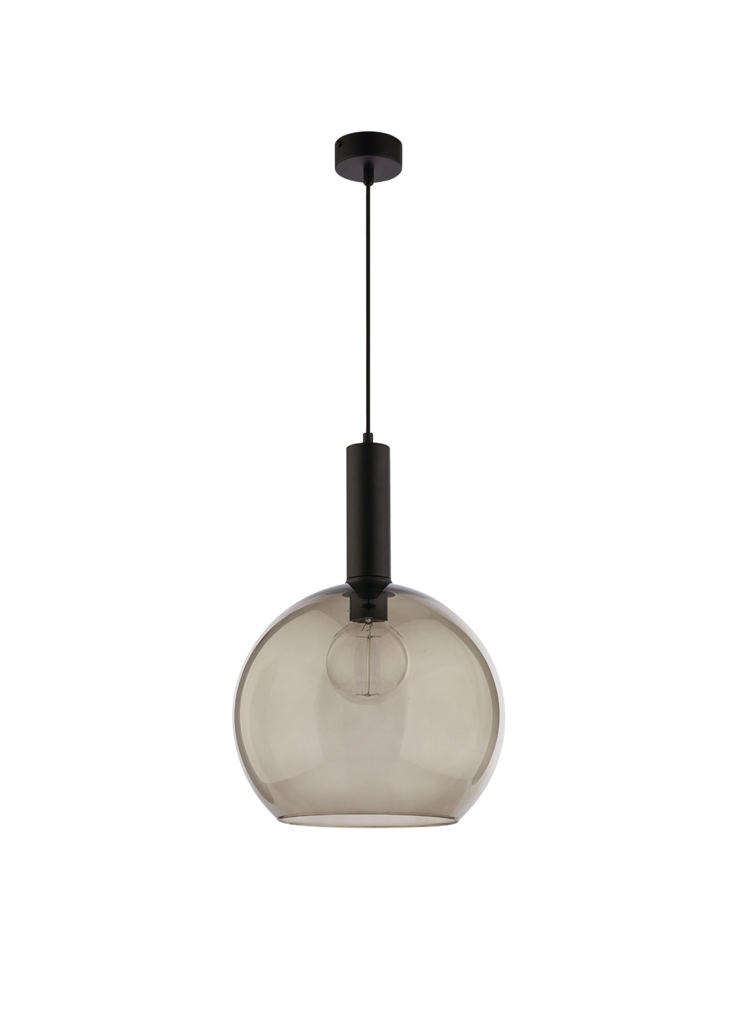 Závesná lampa čierna dymová Ø30 cm E27 15W Jupiter Laf