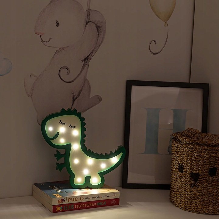 LAMPKA NOCNA DREWNIANA DINOZAUR HappyHippo Kod producenta B-1526