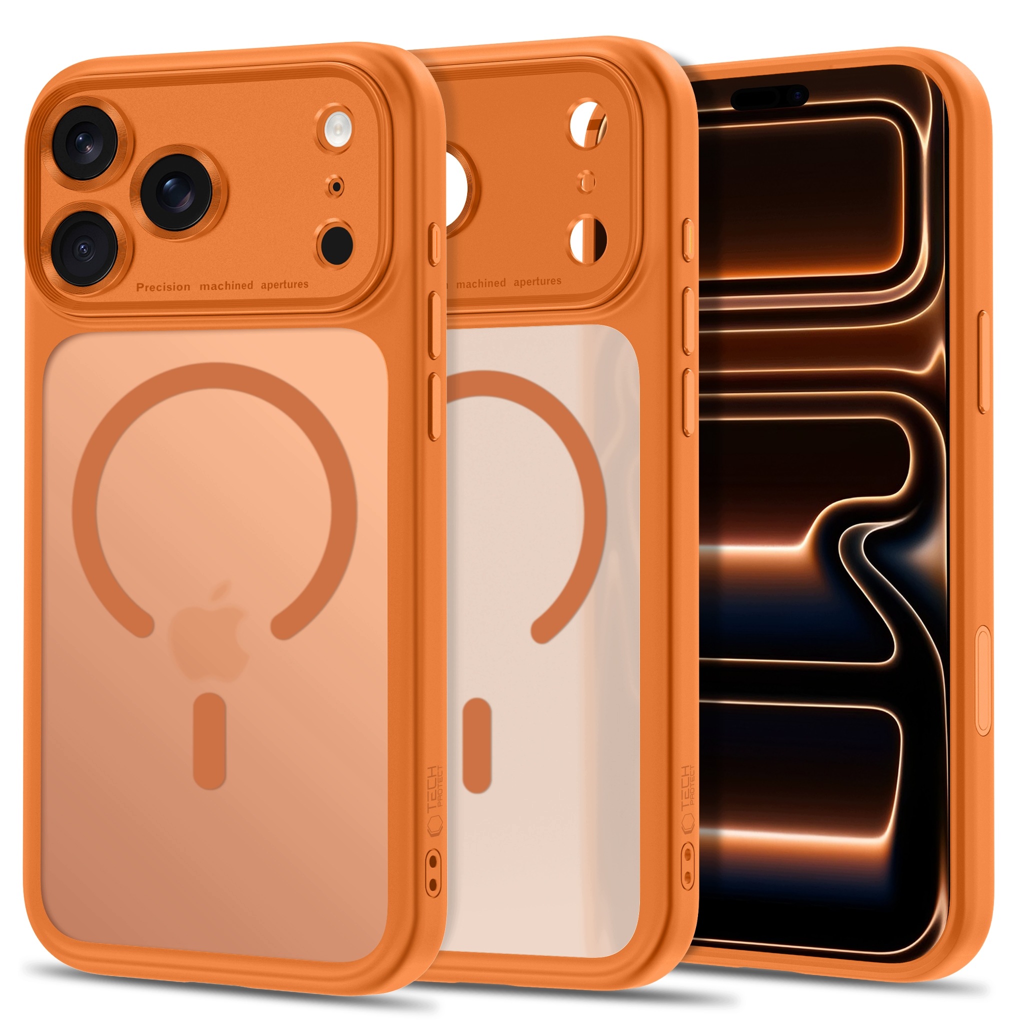 Tech- Protect Magpeak MagSafe Cc iPhone 17 Pro 18 Pro Matte Cosmic Orange