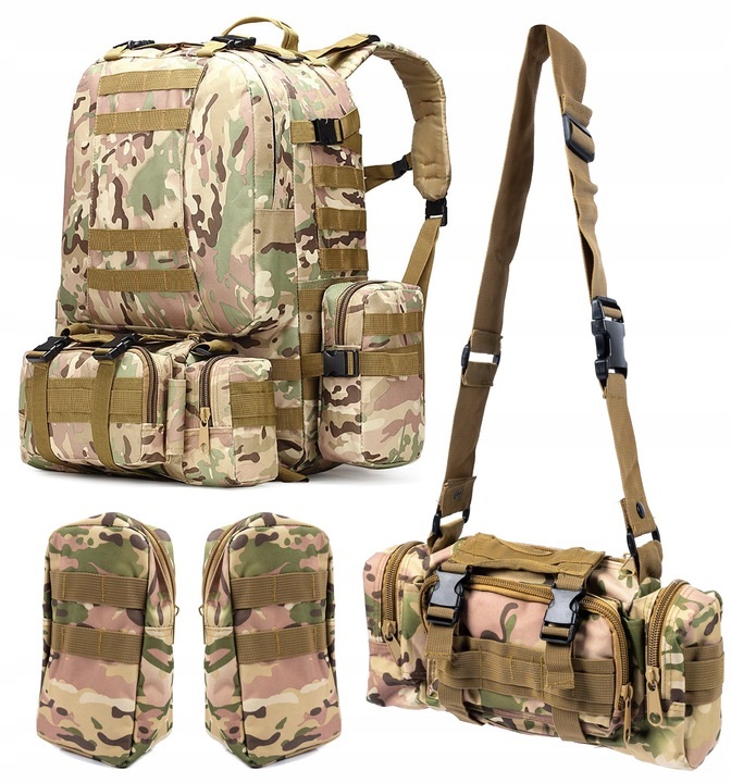 Plecak Taktyczny Wojskowy Military Turystyczny 50L Survival Mocny 4 W 1