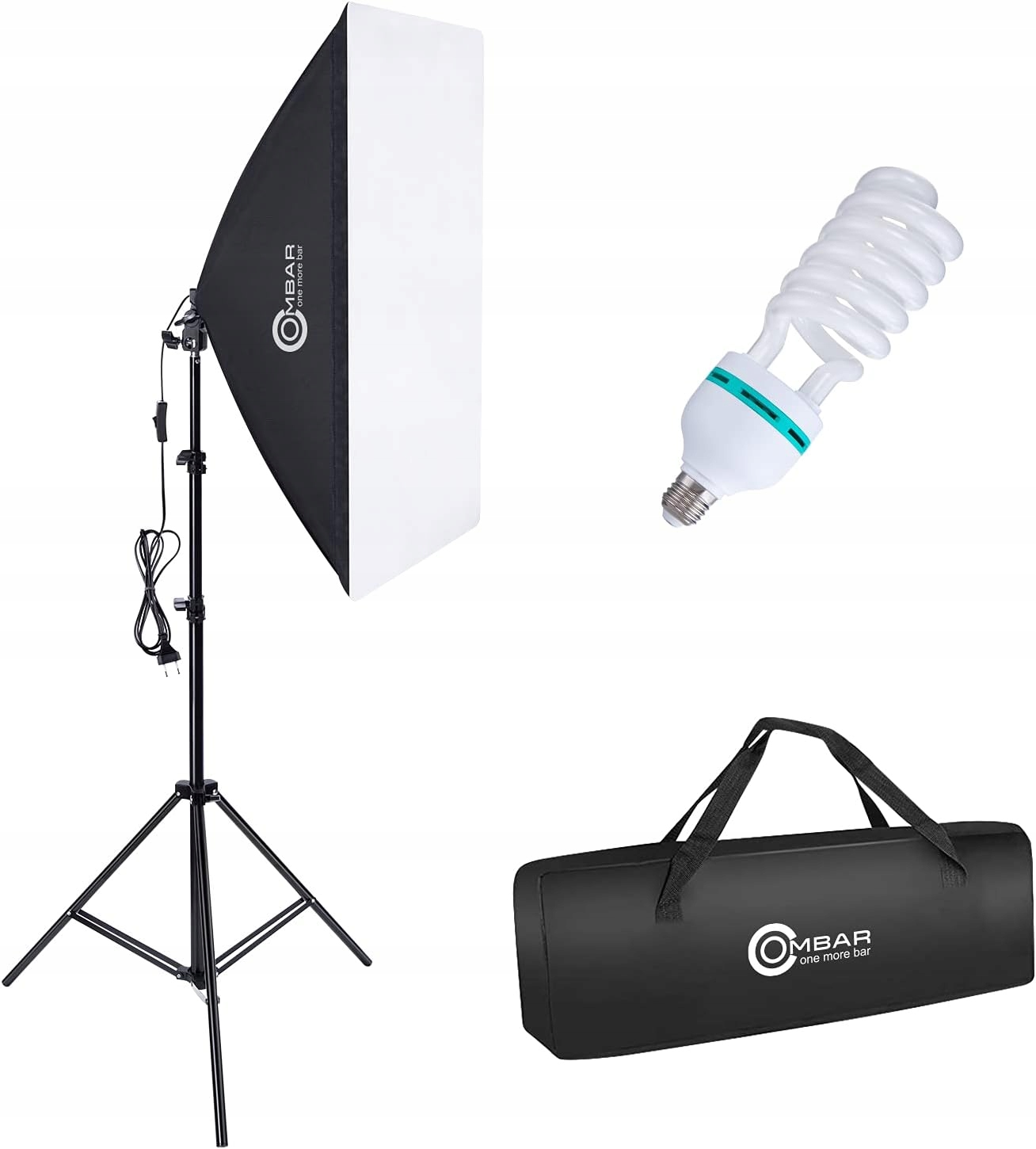 SOFTBOX ZESTAW STUDYJNY 135W 50x70CM + STATYW OMBAR