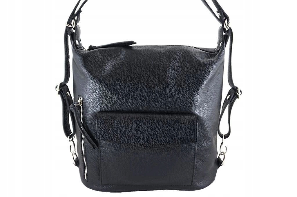 Kabelka batoh z přírodní kůže, dámský, italský černá