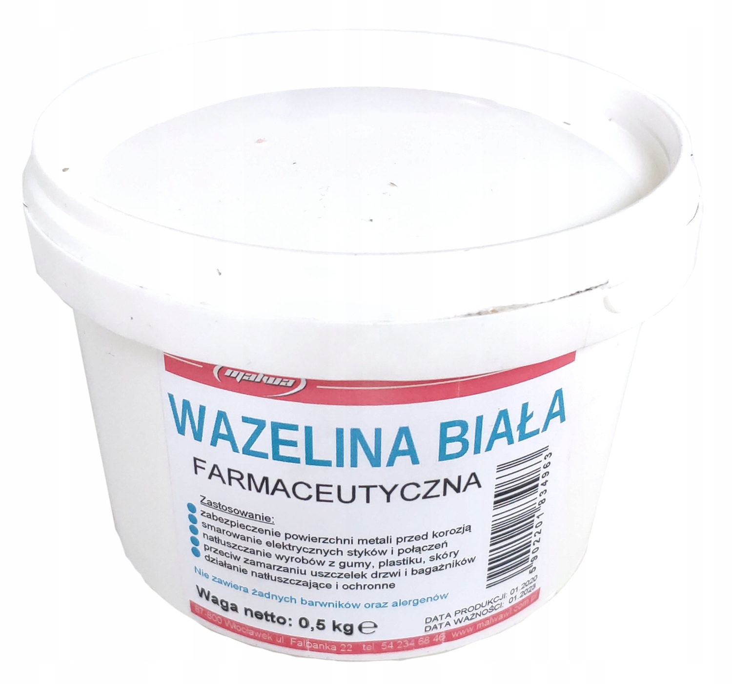 

Wazelina biała kosmetyczna farmaceutyczna 0,5kg