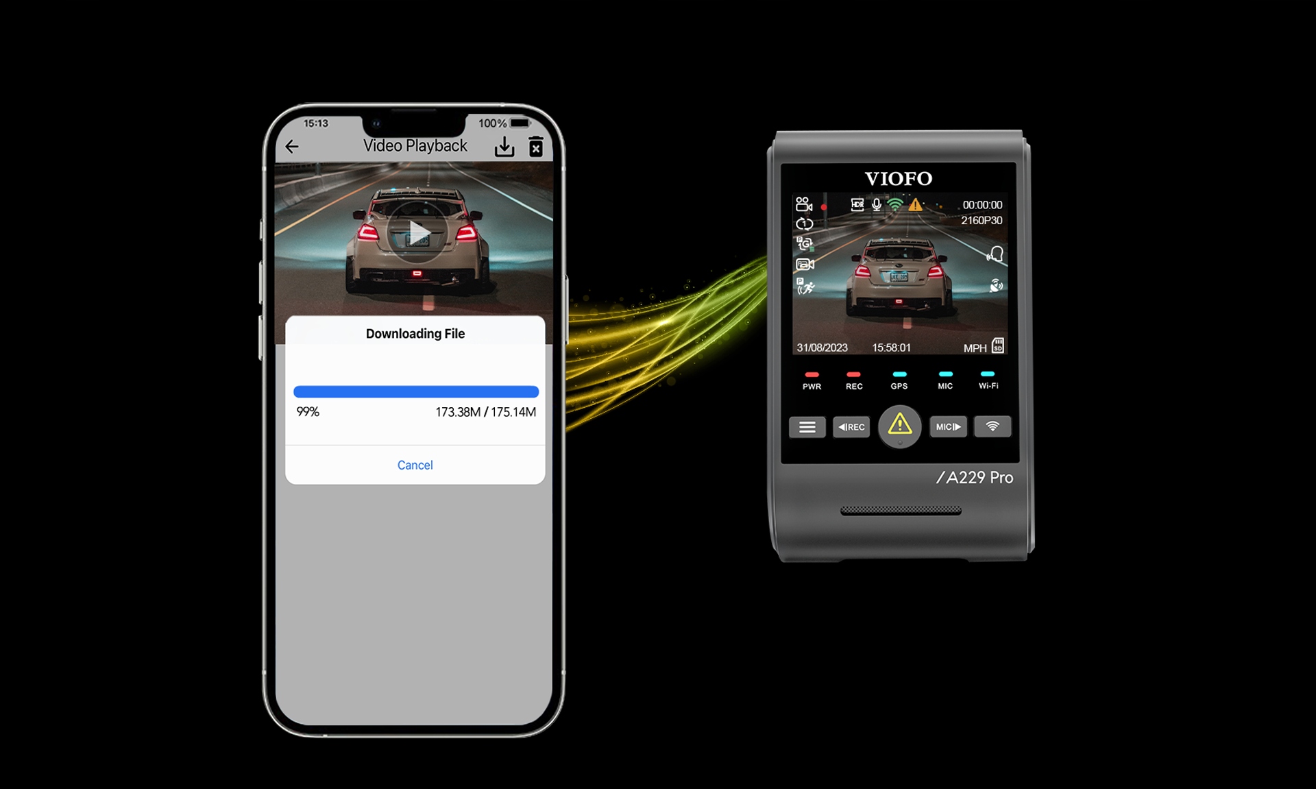 KAMERA SAMOCHODOWA 4K VIOFO A229 PRO 1CH HDR GPS WIFI SONY STARVIS 2 Marka Viofo