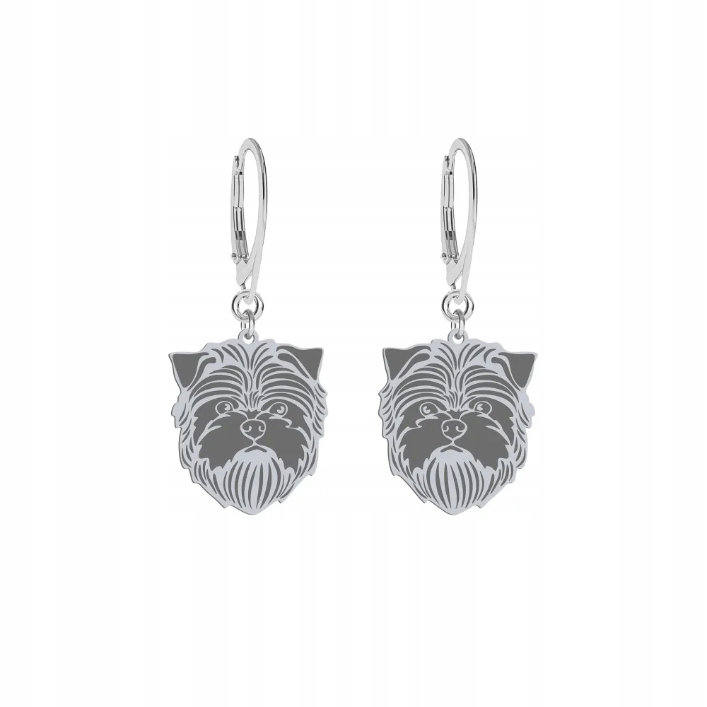 Stříbrné Náušnice se psem Opičí pinč 925 na Biglu Žena Šperky Gravírování