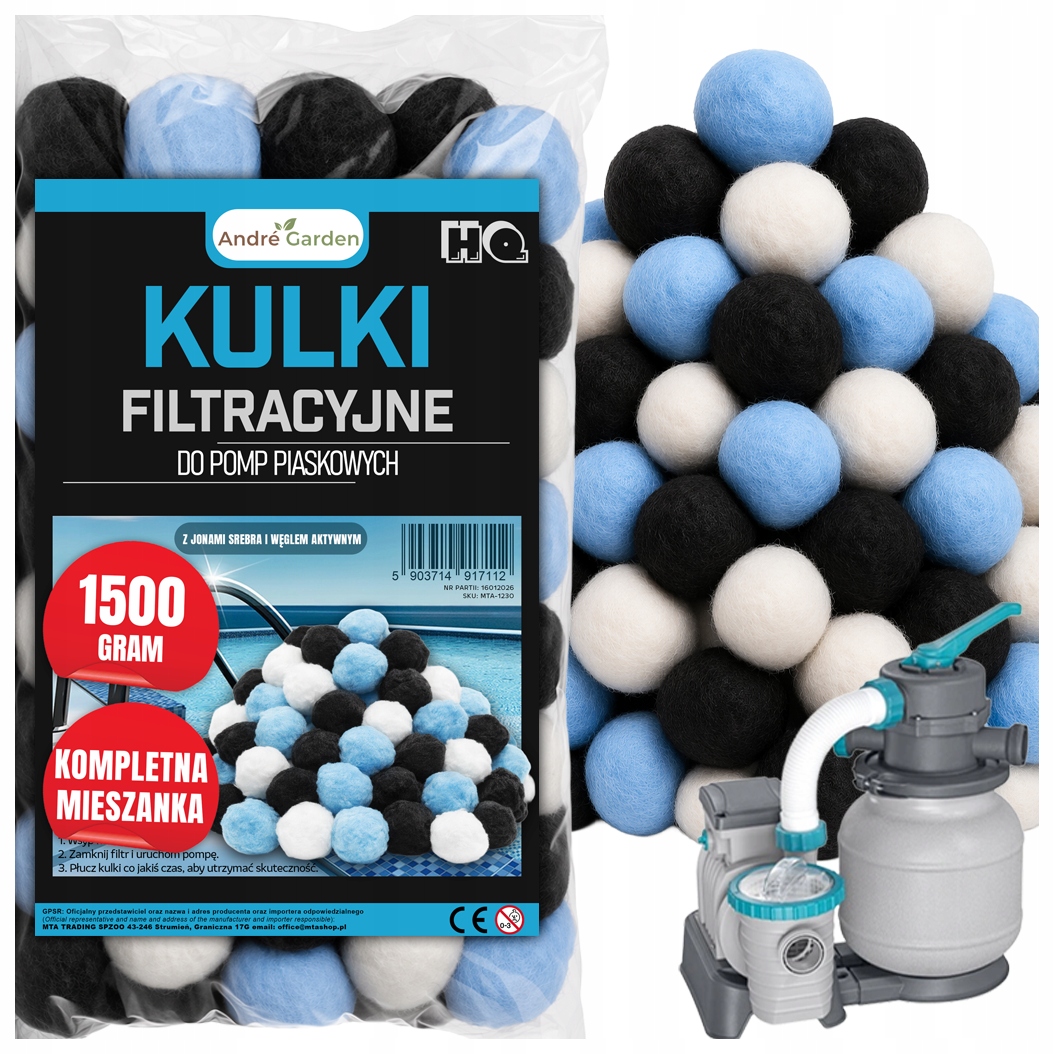 Filtrační Kuličky Pro Bazénové Čerpadlo 1500 g 1.5 kg Ionty Stříbra Aktivní Uhlí