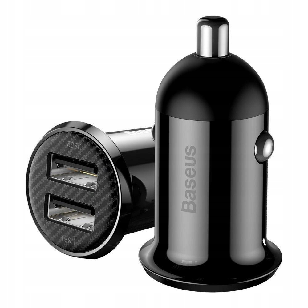 Ładowarka samochodowa Baseus Grain Pro z dwoma gniazdami Usb 4.8A