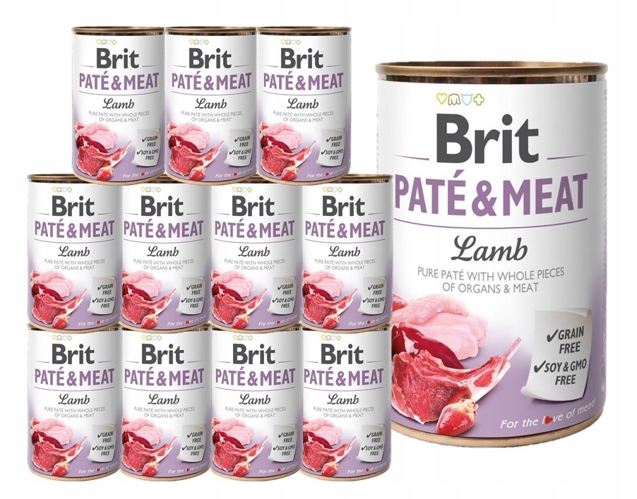 Levně Brit Pate&Meat Lamb vlhké krmivo pro psy s jehněčím masem 12x400 g