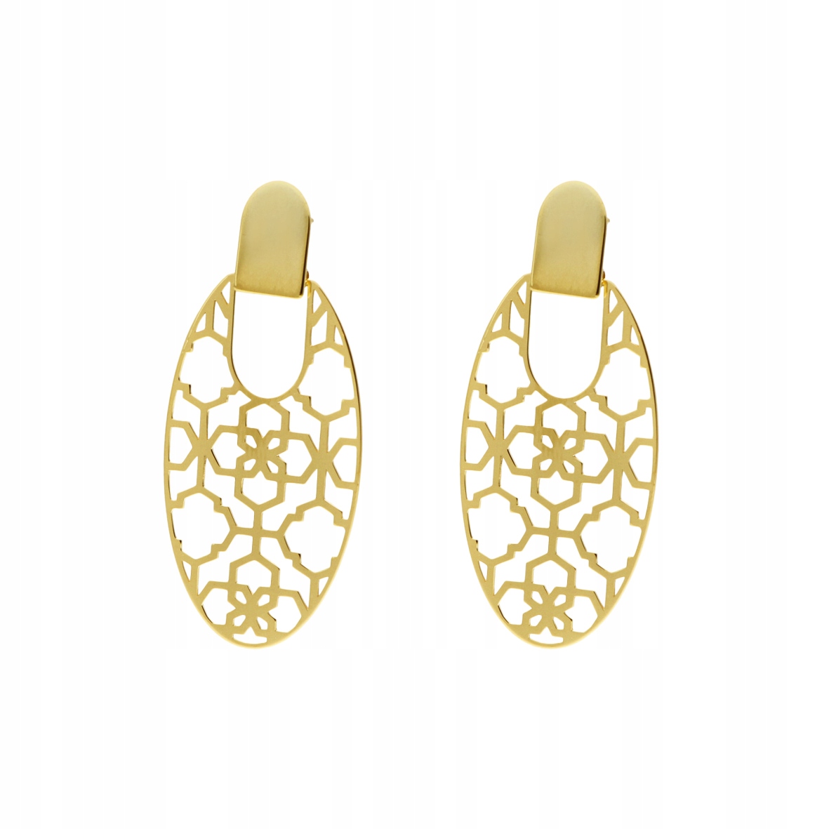 Stříbrné náušnice ažurové pozlacené náušnice