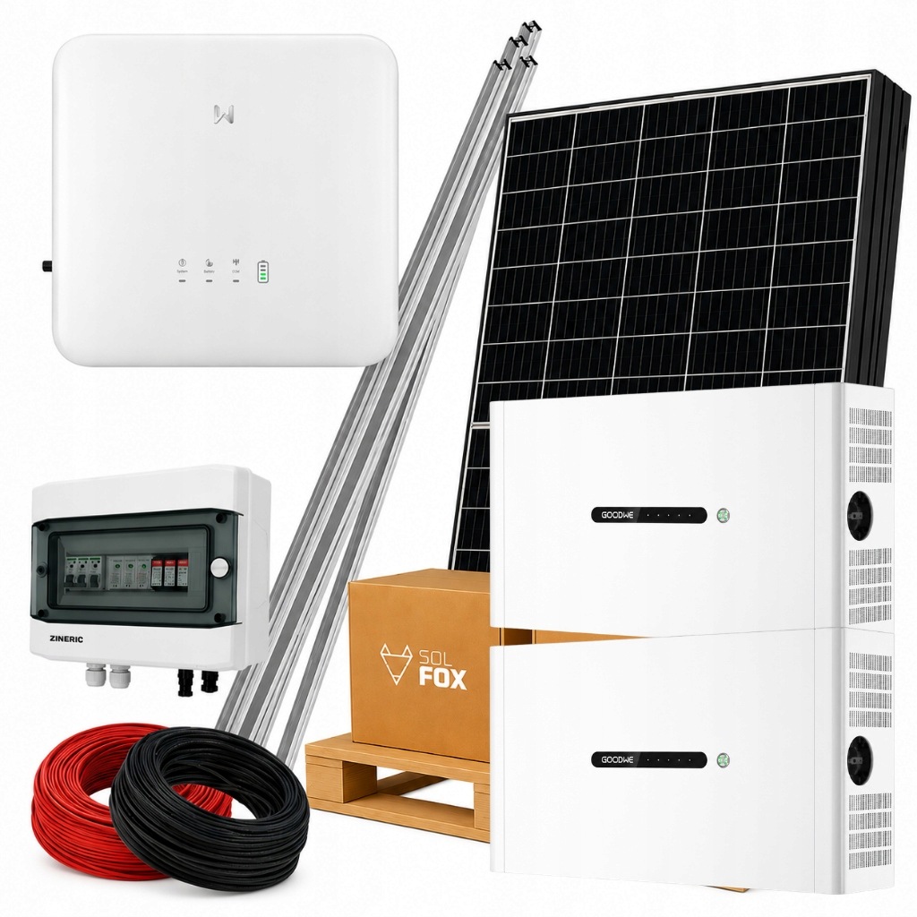 Fotovoltaický hybridní set 10 kW 10 kWh Šikmá střecha Ja Solar GoodWe Hv