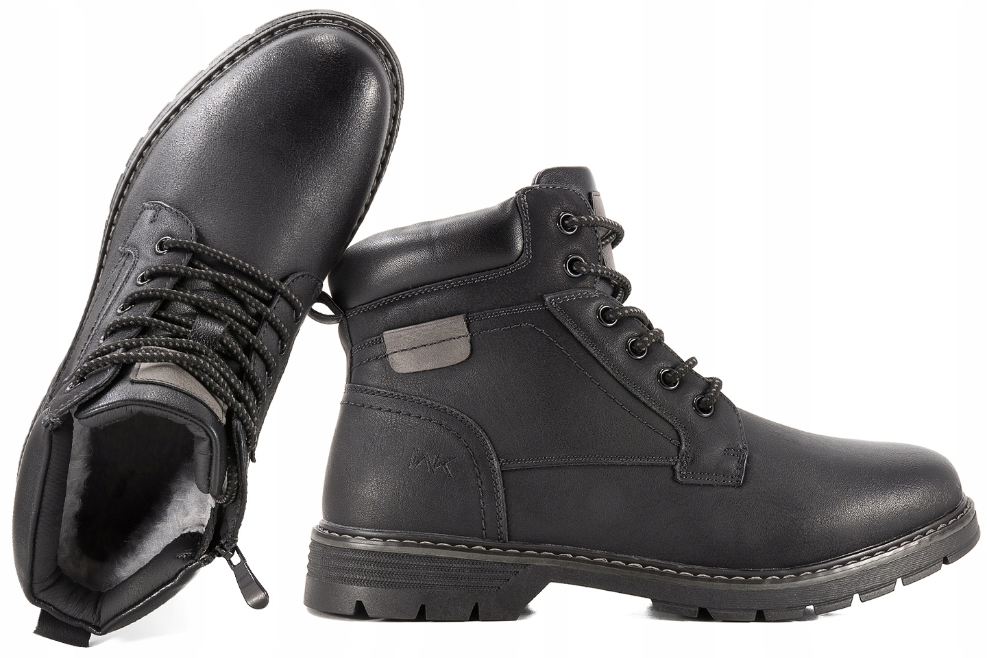 Wojtyłko 8ZW24062C Zimní Trapery Kotníkové Boty Kotníkové Boty Vysoké Zateplené 44 Černý