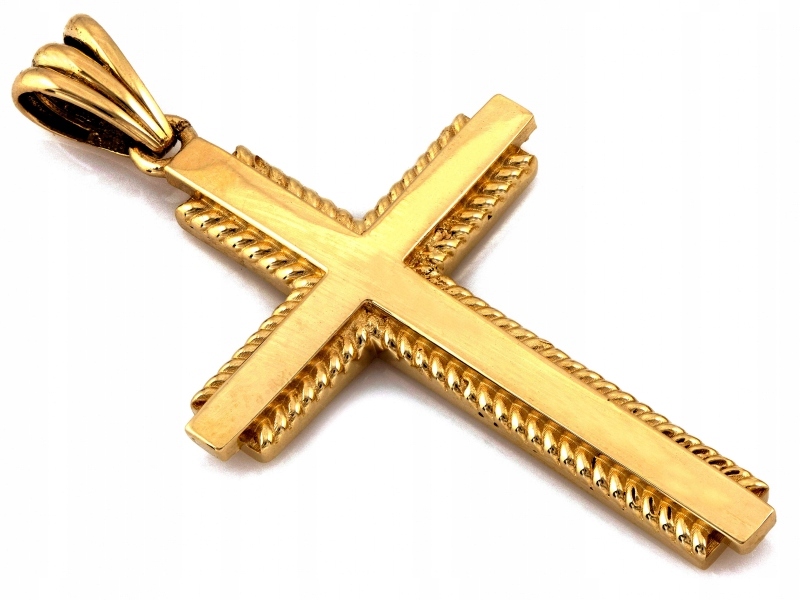 Zlatý křížek 585 14kt s frézováním, elegantní přívěsek 4,54g na řetízek