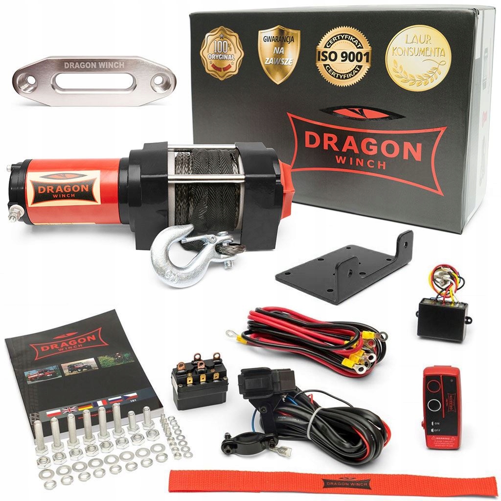 1,8T Elektrický Vytahovač 12V Syntetické Lano Naviják quad pluh čtyřkolka