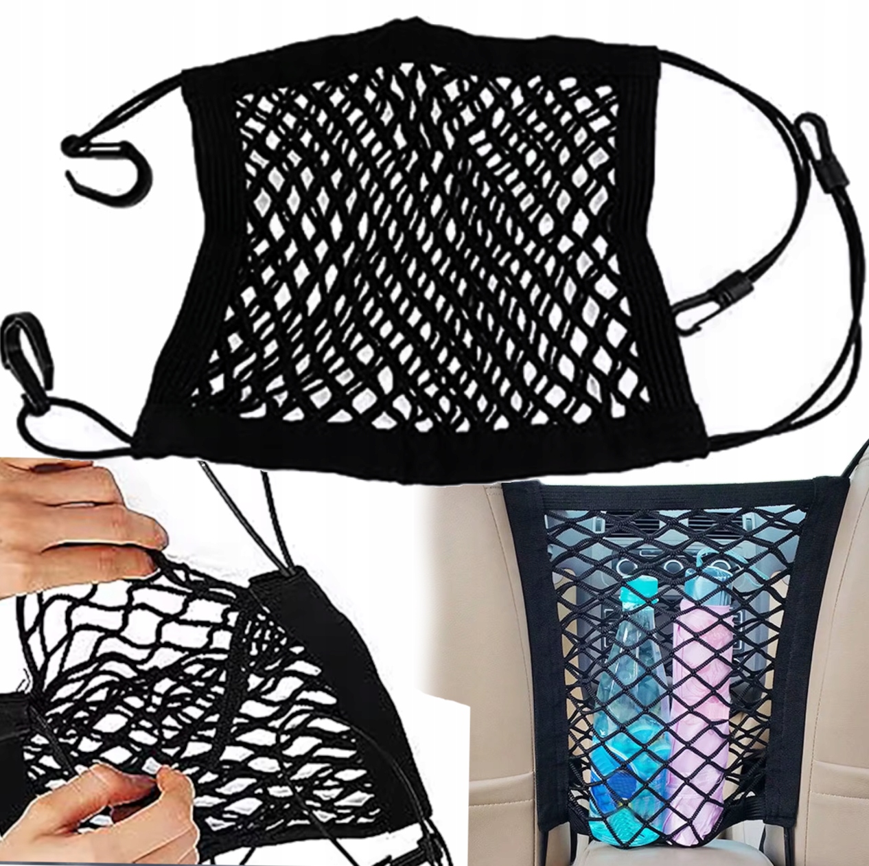 Podwójna Siatka Elastyczna Pomiędzy Siedzenia Fotele Za Fotel Rozciągliwa