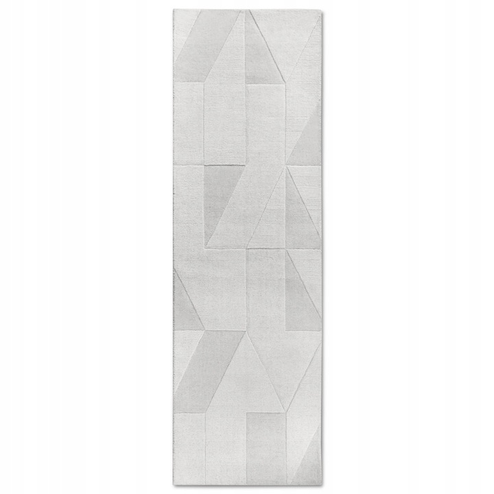 Behúň do chodby 80x250 cm, krémový, moderný 3D vzor