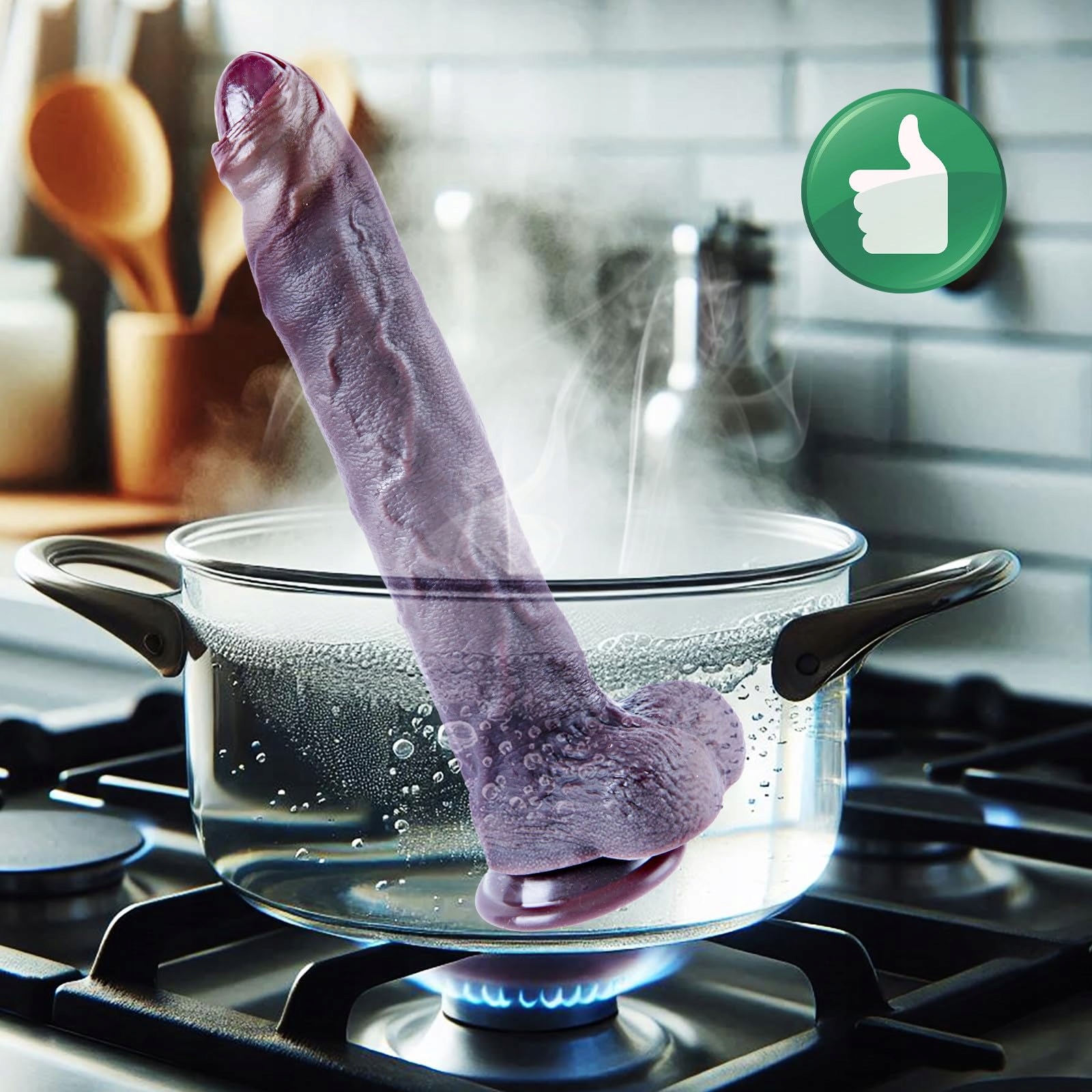 REALISTISCHER Duży Czarny Dildo Silikonowy Z Przyssawką Dla Dorosłych — miniatura 6