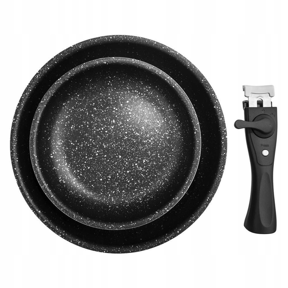 2x Granitová pánev sada pánví Orion 20+26 cm odnímatelná rukojeť