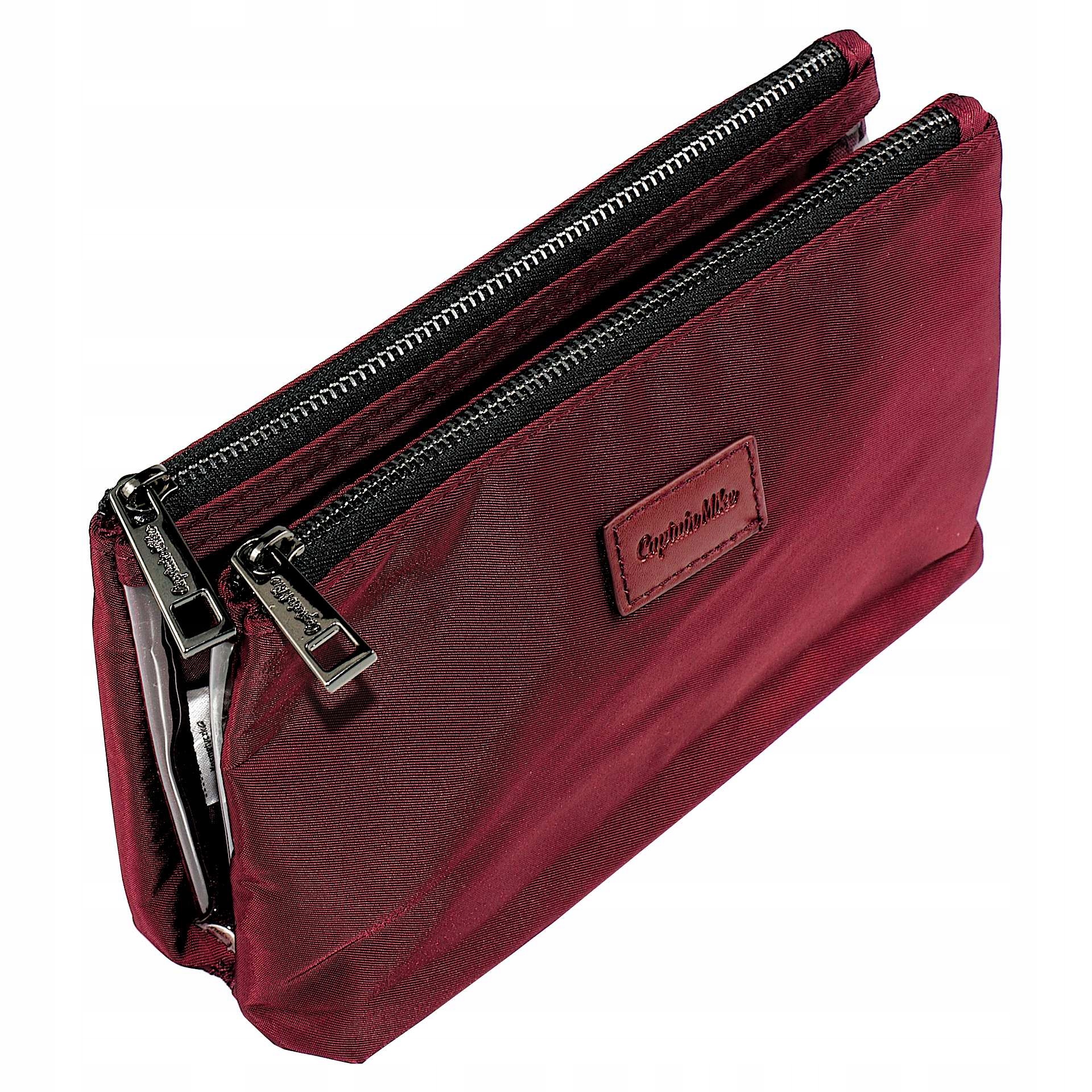 

Kosmetyczka damska do torebki bordowa aksamitna