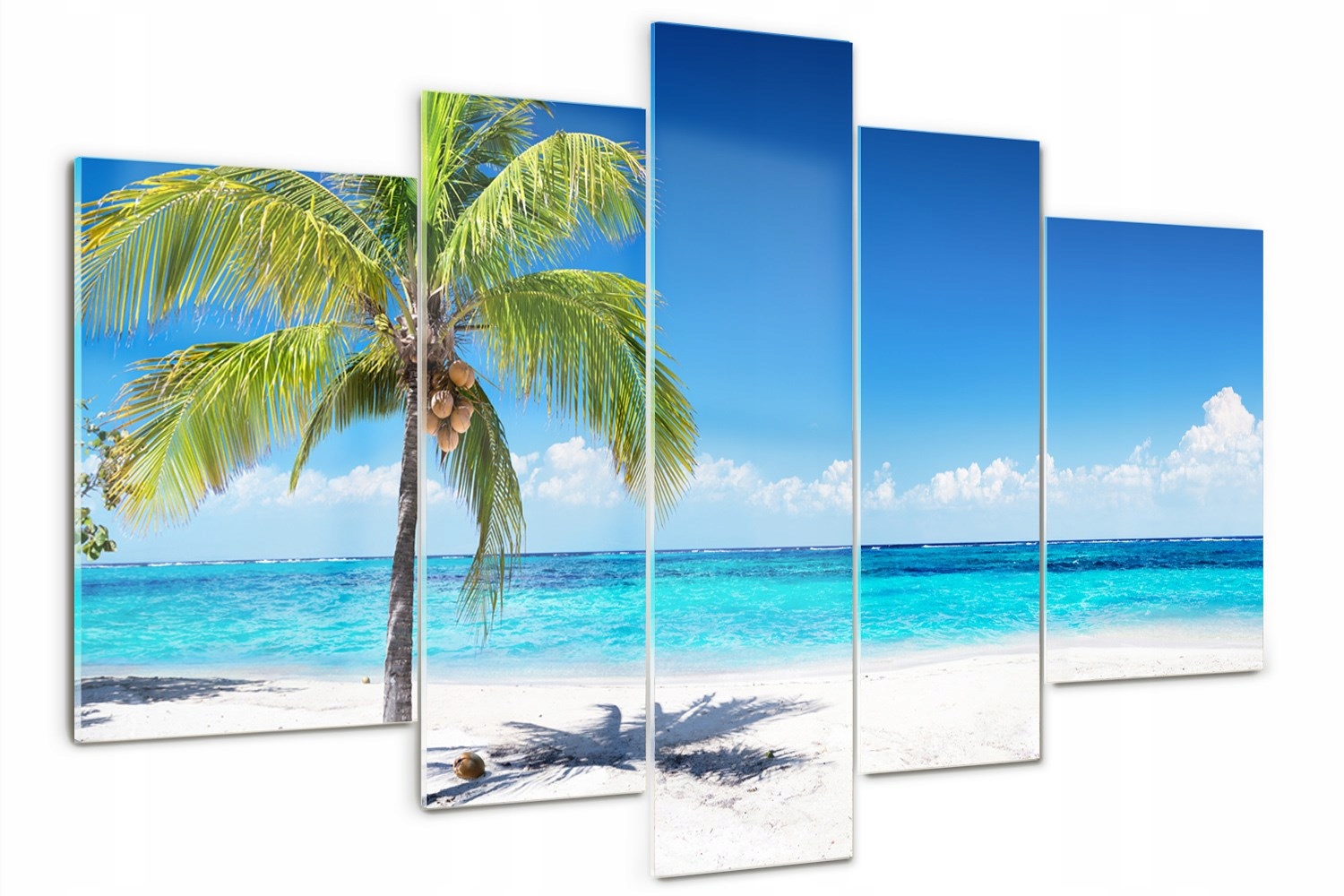 Skleněný triptych na zeď Tropická pláž