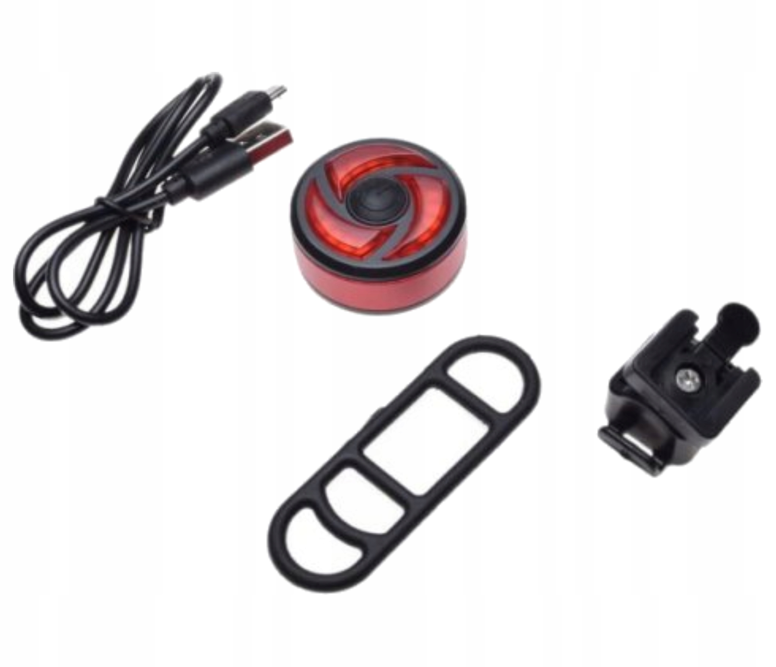 Mała Okrągła Lampka Rowerowa Tył Lampa Tylna Led Usb Mocowanie Na Sztycy