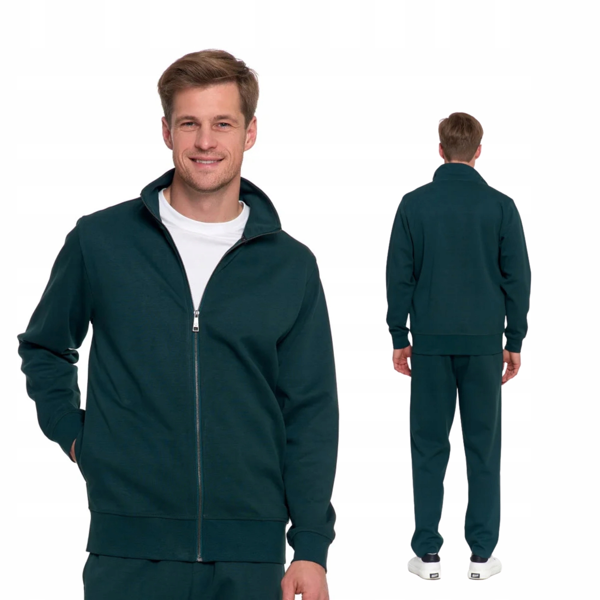 Bluza męska dresowa ze stójką zapinana na zamek gładka Moraj XL