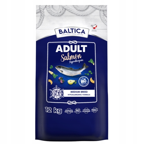 BALTICA ADULT Salmon Hypoallergenic M 12kg ŚREDNIE RASY