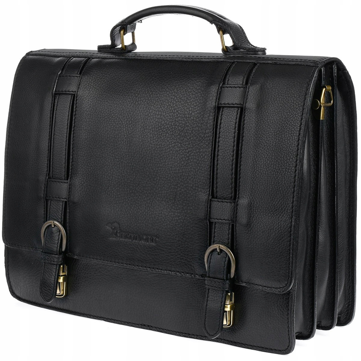 Černá kožená pánská taška elegantní aktovka na dokumenty Beltimore