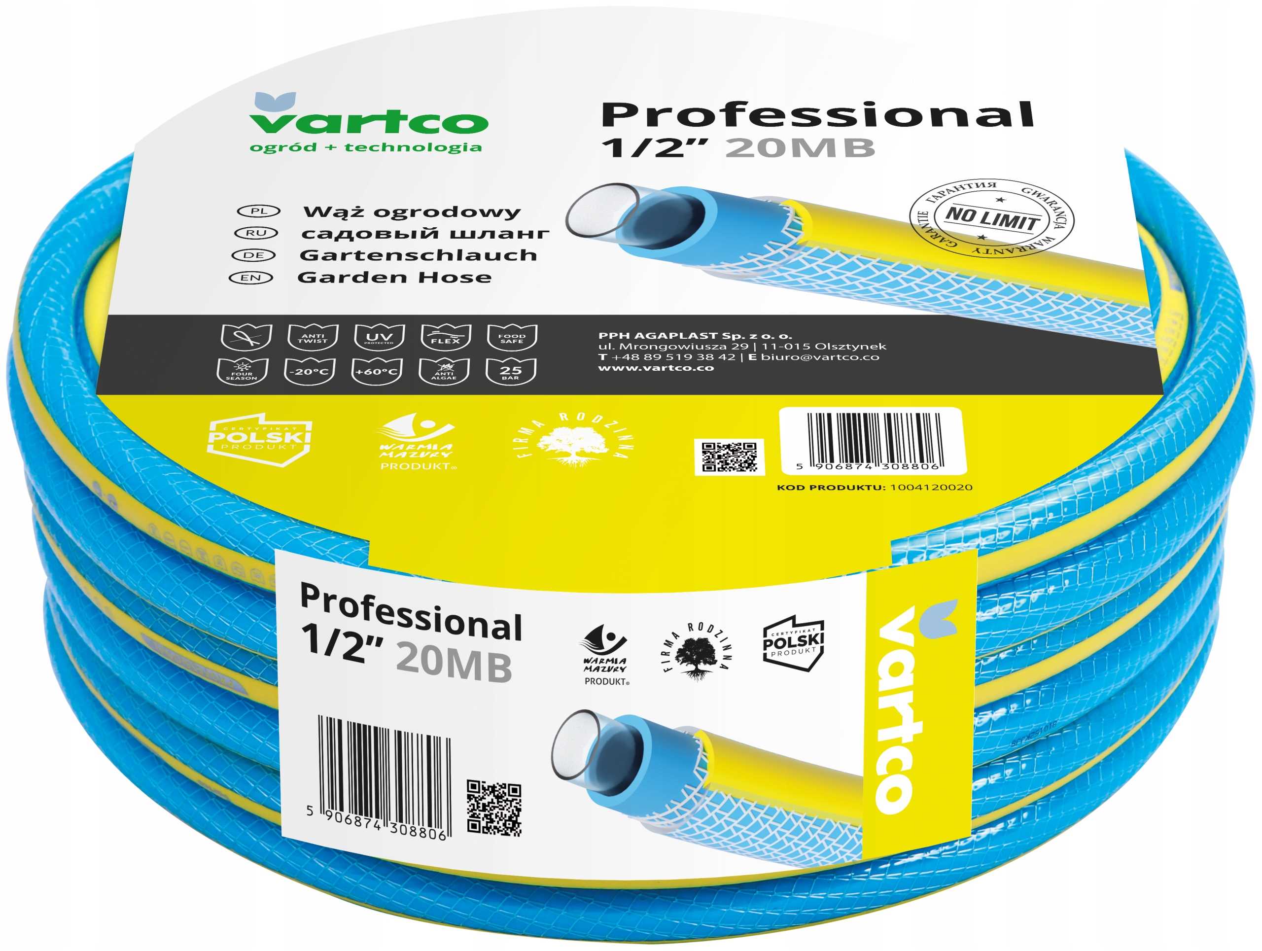 1" 20 m Professional Hadice Vartco Nts Uv 4-vrstvá