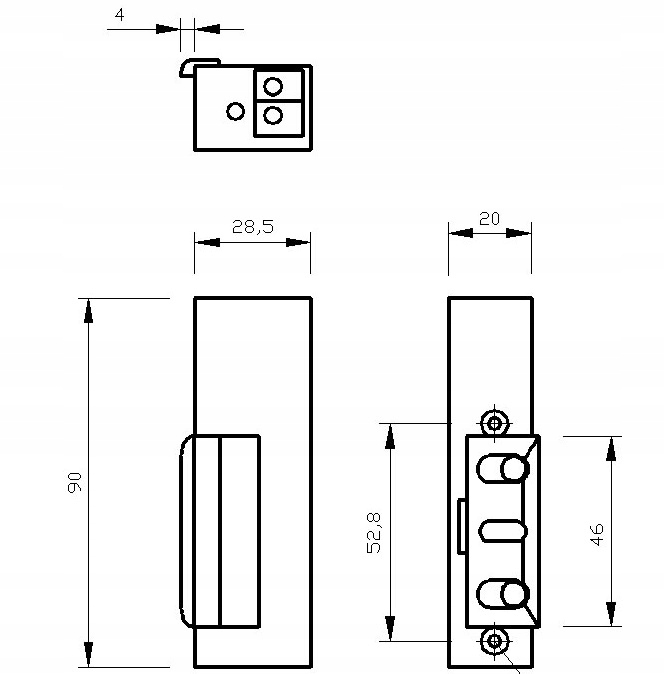 ELEKTROZACZEP RYGIEL ZACZEP R3-12.10 12V LEWY Marka Elektra