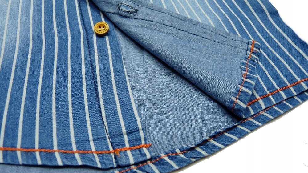 KOSZULA jeans VINTAGE r 10 ok - 134/140 cm RED Rękaw krótki rękaw