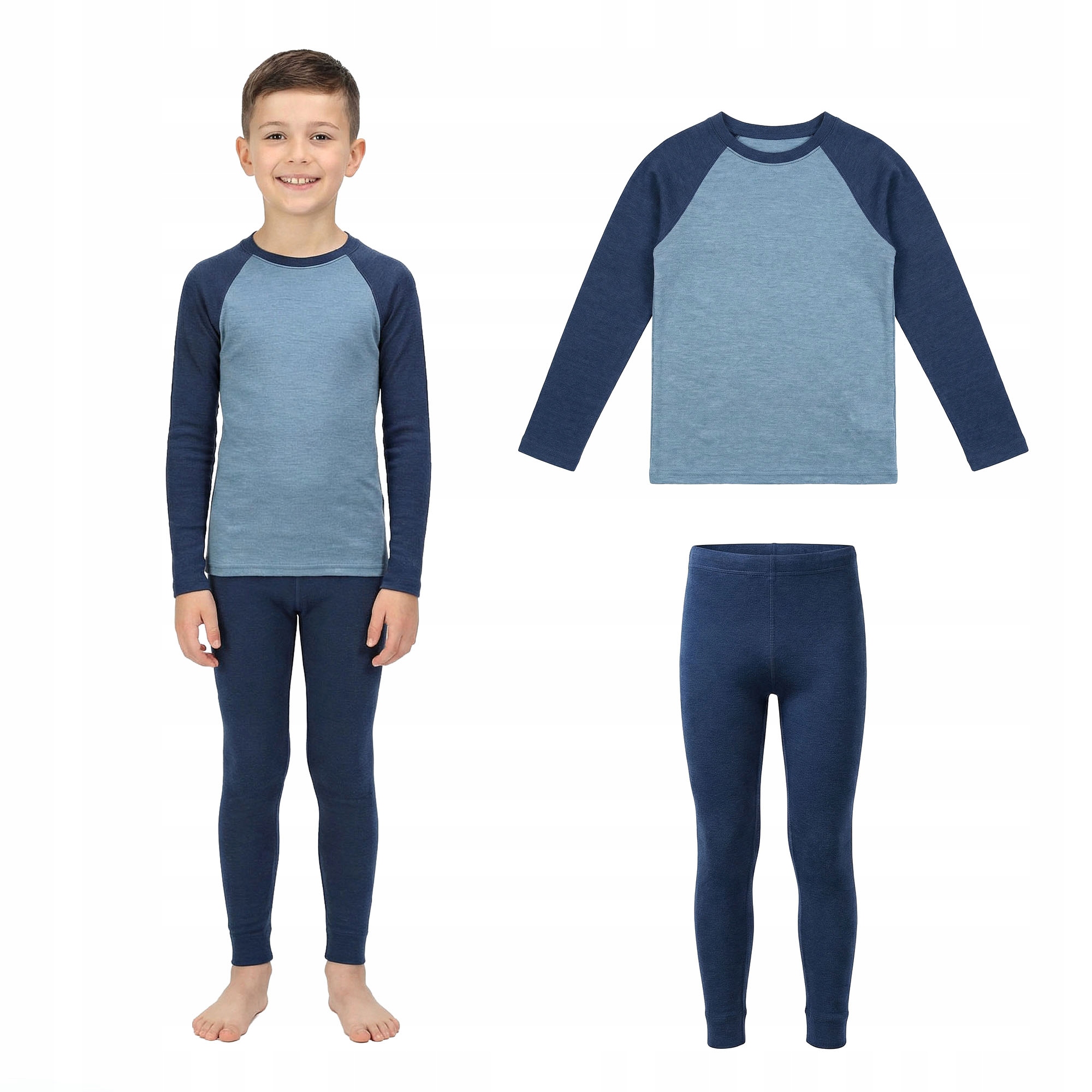 Komplet bielizny termoaktywnej dziecięcej Merino Woolcano SET0982 130-140