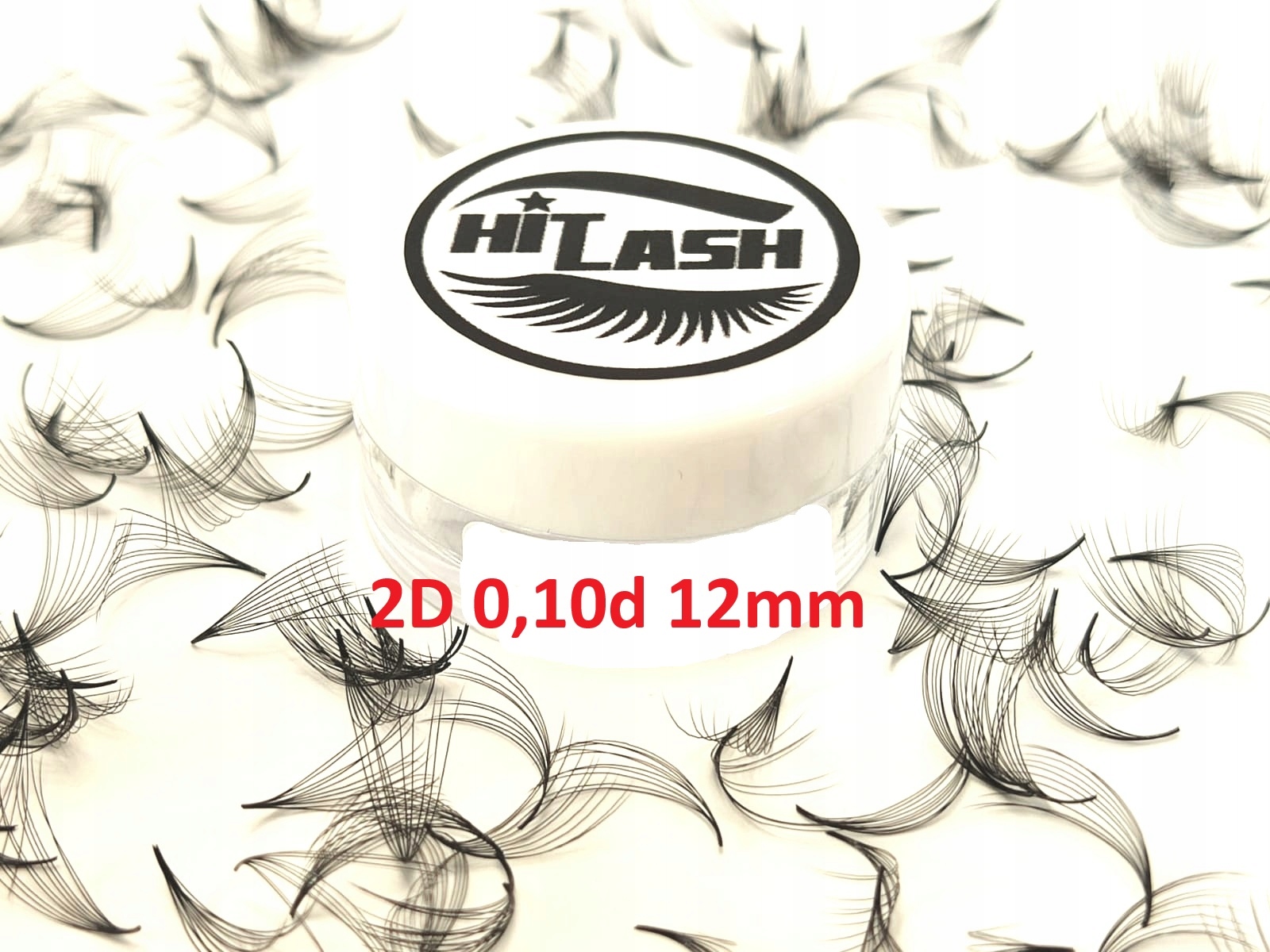 řasy hotové trsy řas sypané 1000 trsů 2D 0,10D 12 mm