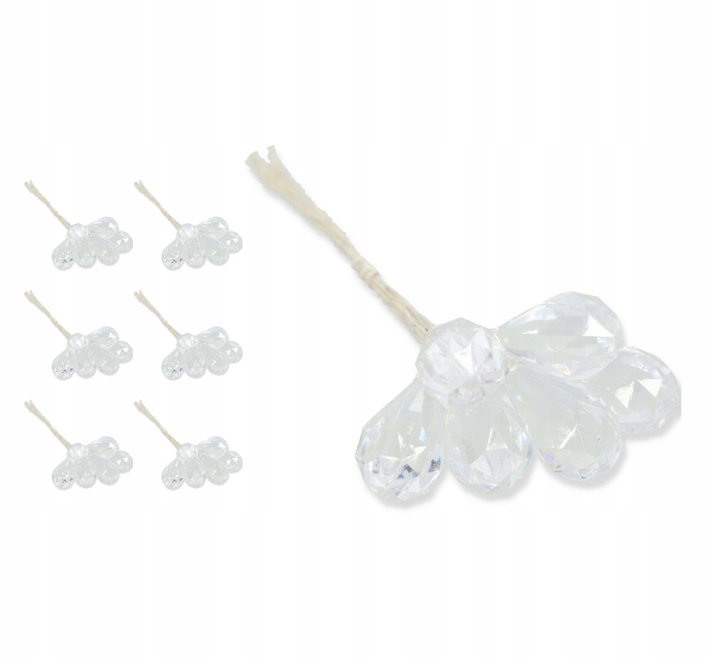 

Brylanty na drucikach 12cm kpl 36szt do kompozycji