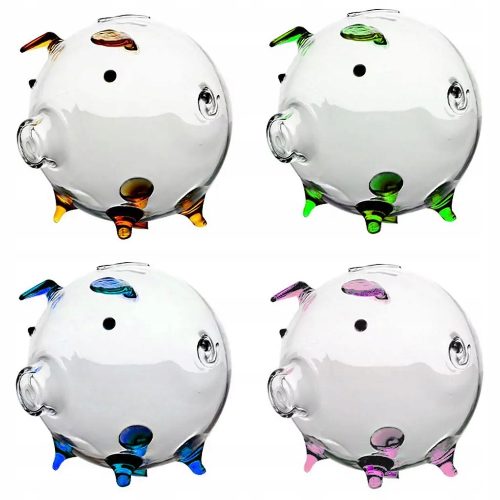 SZKLANA SKARBONKA ŚWINKA DUŻA XL Kolor przezroczysty