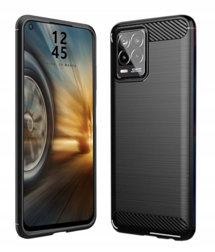 

Etui Pancerne Karbon Do Realme 8 8 Pro Szkło