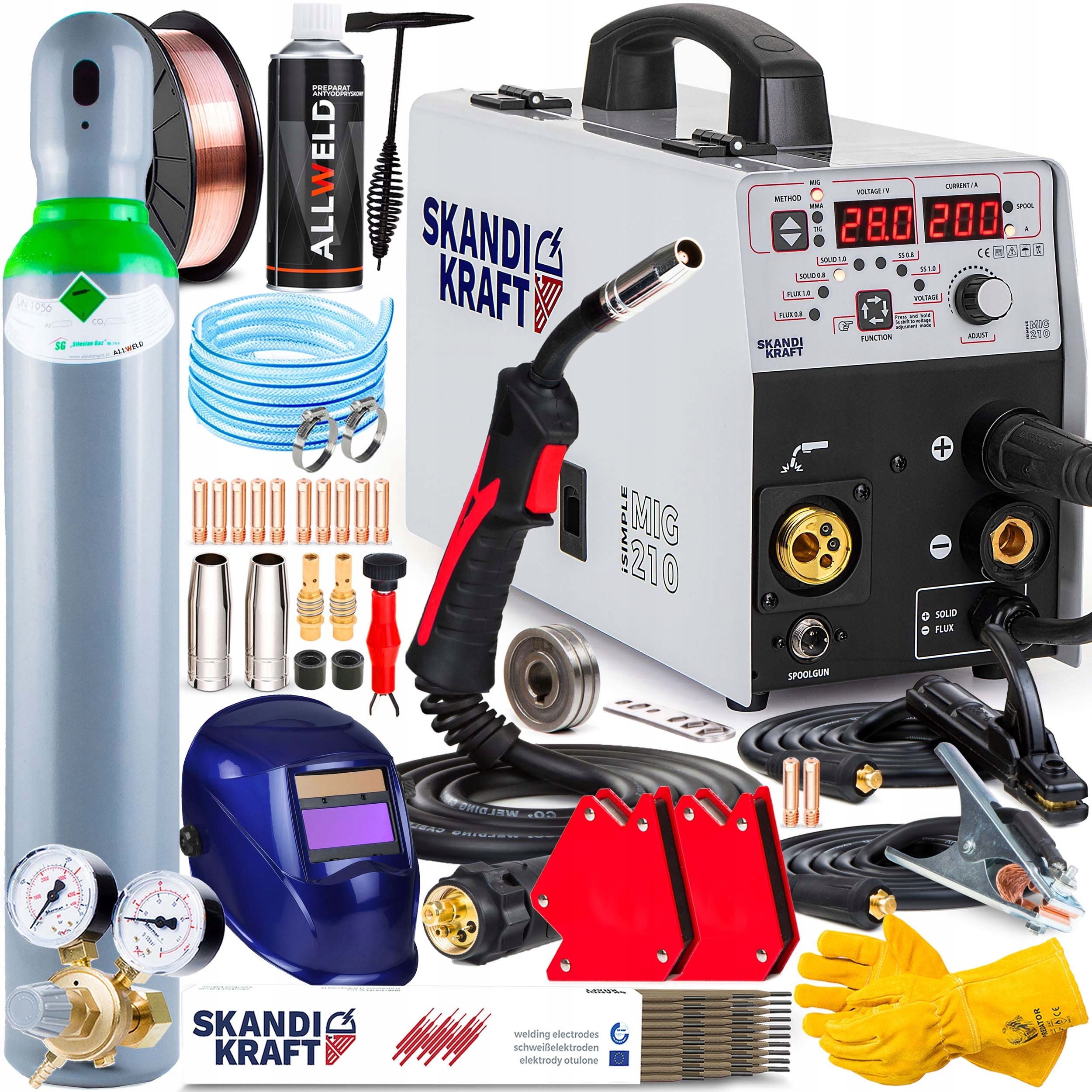 Invertorová Svářečka Skandi Kraft Mig 210 Mma Tig 230V 200A Flux