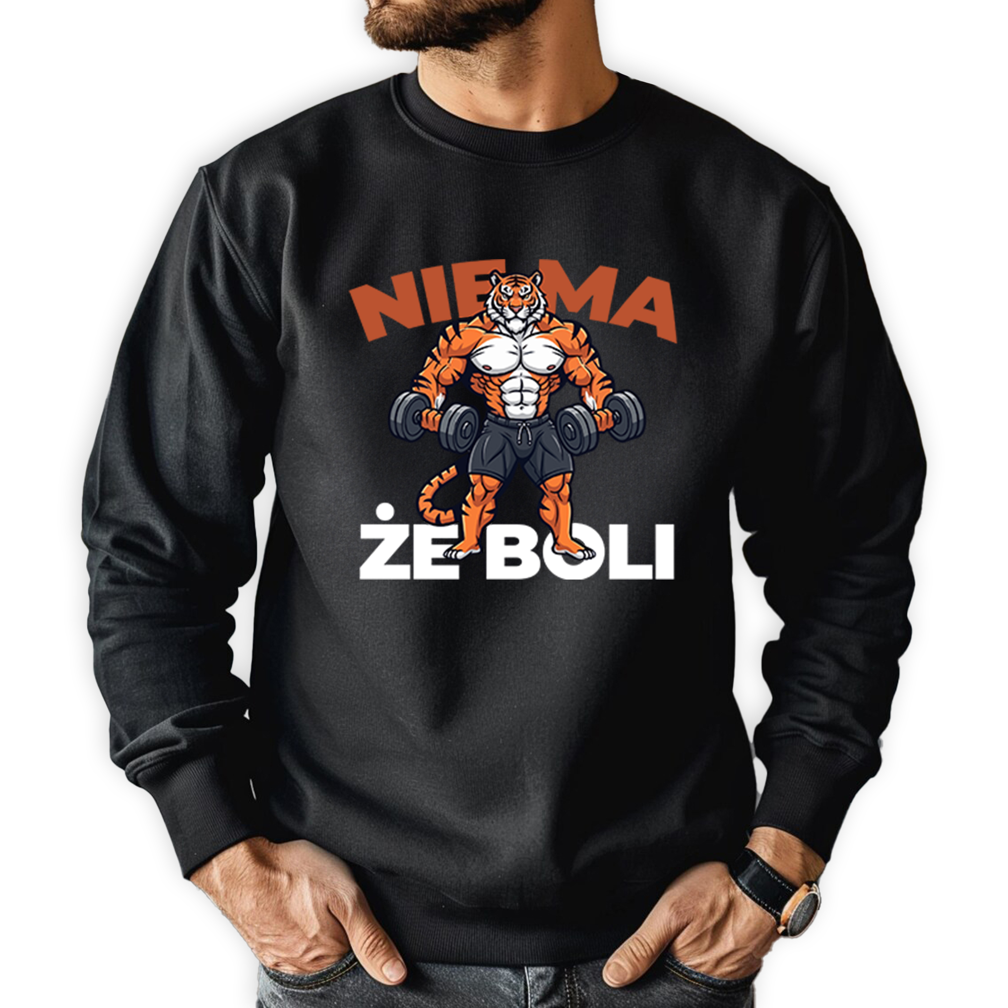 Mikina Černá Pánská Dárek pro trenéra v posilovně Není Že Bolí Vel L