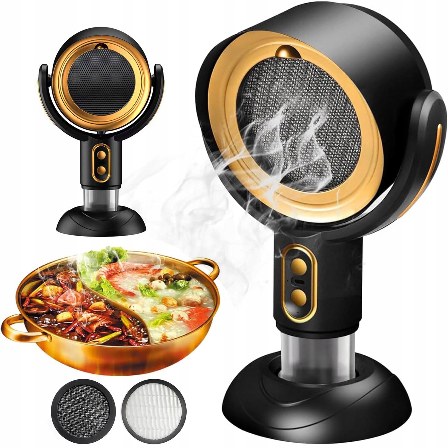 Okap Biurkowy, Przenośny Mini Okap Stołowy, Wielofiltracyjny Okap Kuchenny