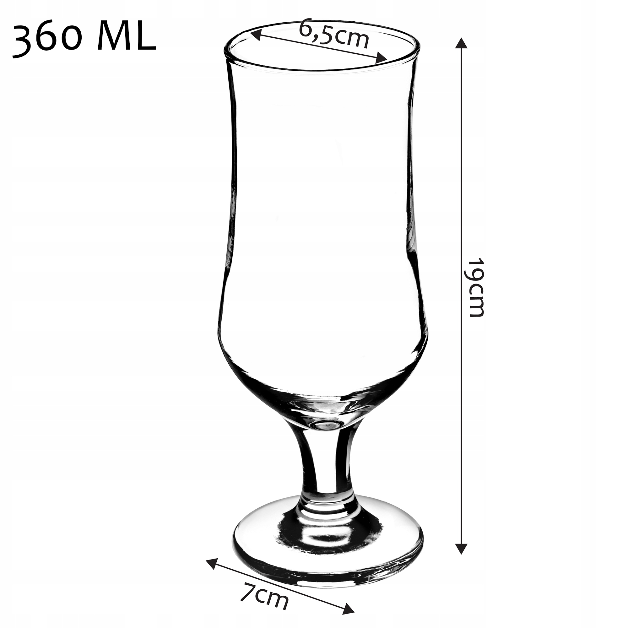 KUFEL SZKLANKA DO PIWA DRINKÓWKA 6SZT 360ML Kolor przezroczysty