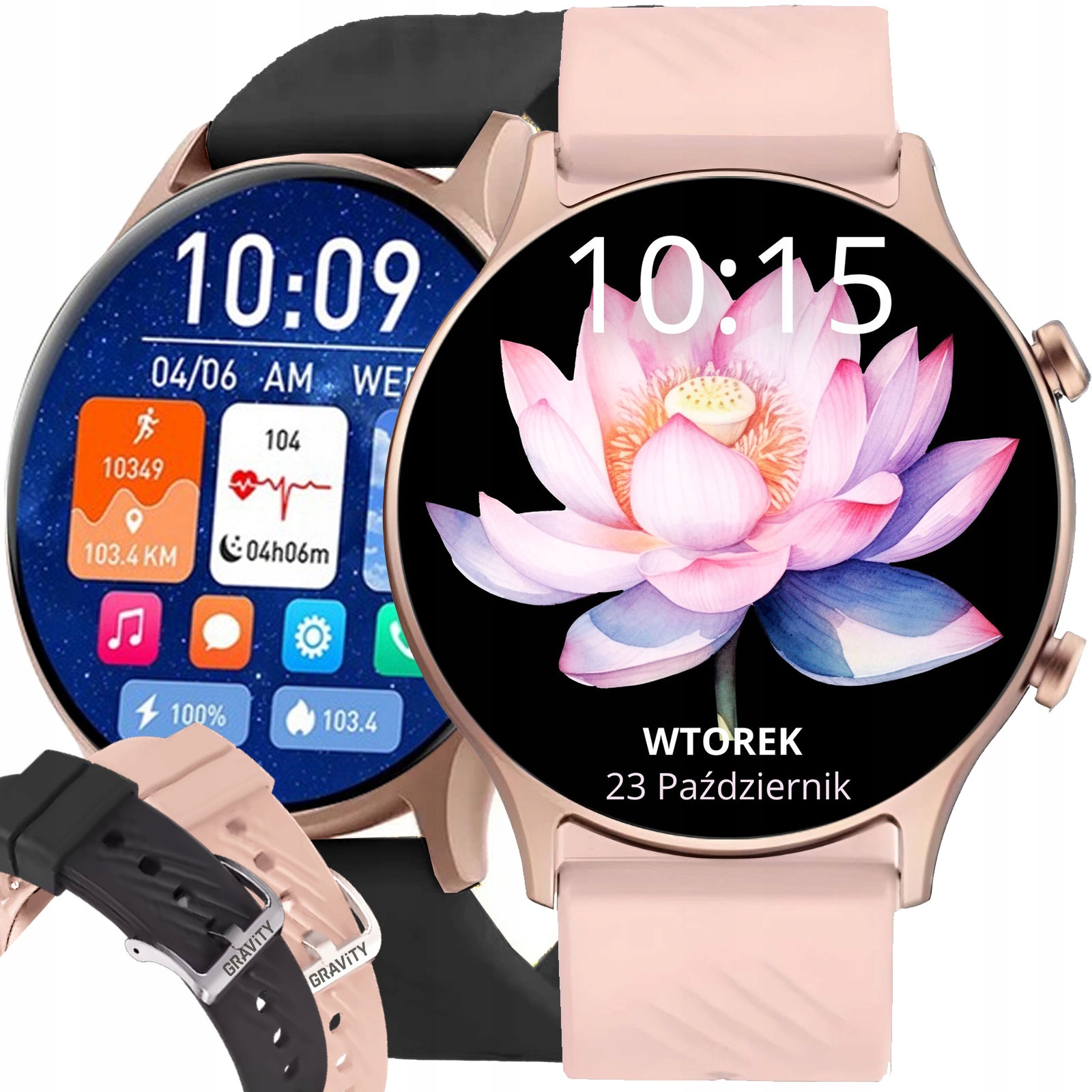 Dámské hodinky Chytré Hodinky Gravity Hovory Displej 1.39 Palce Kroky Sms Puls