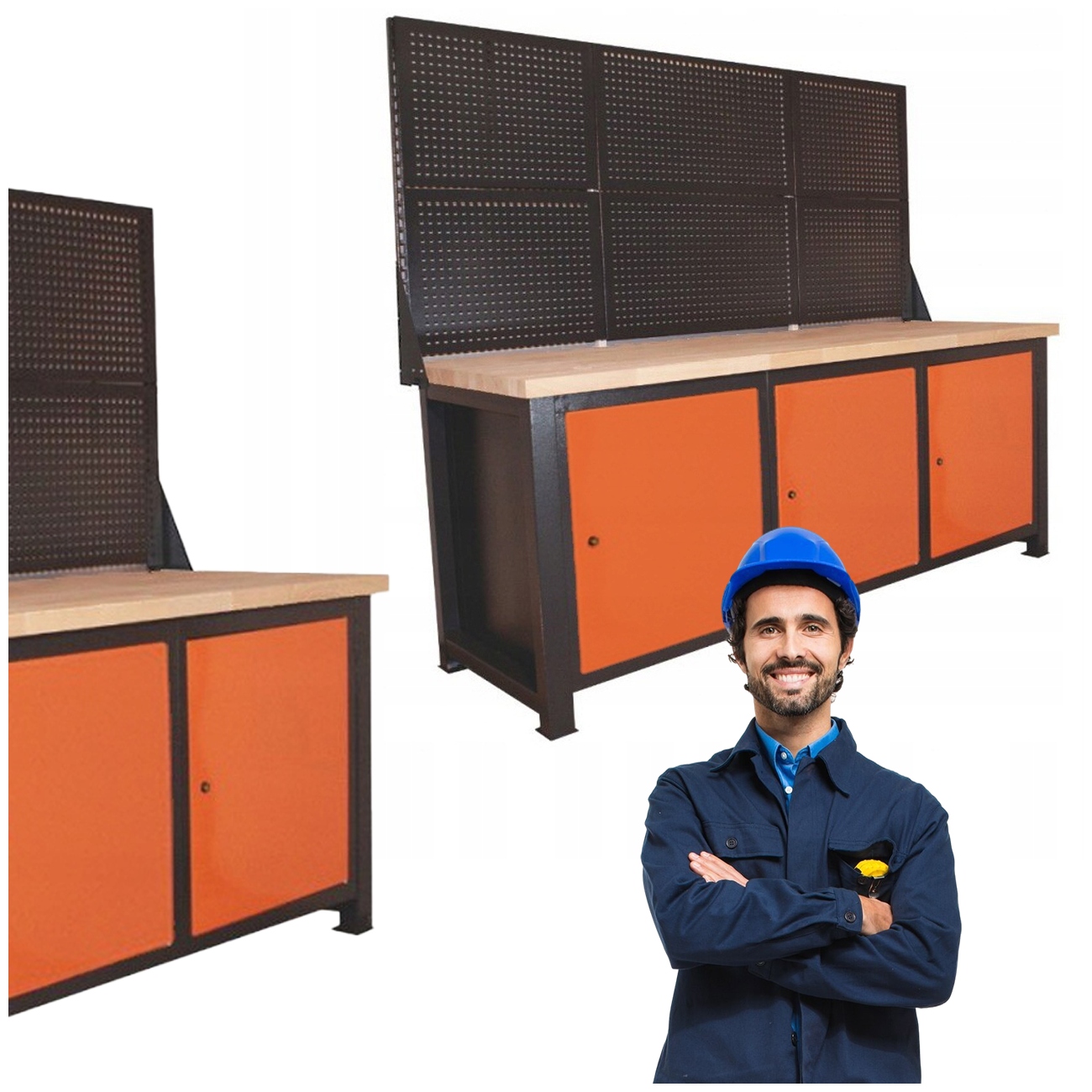 Pracovní Stůl Kovový, Silný, Pro Dílnu 210X68X83 CM P-2126