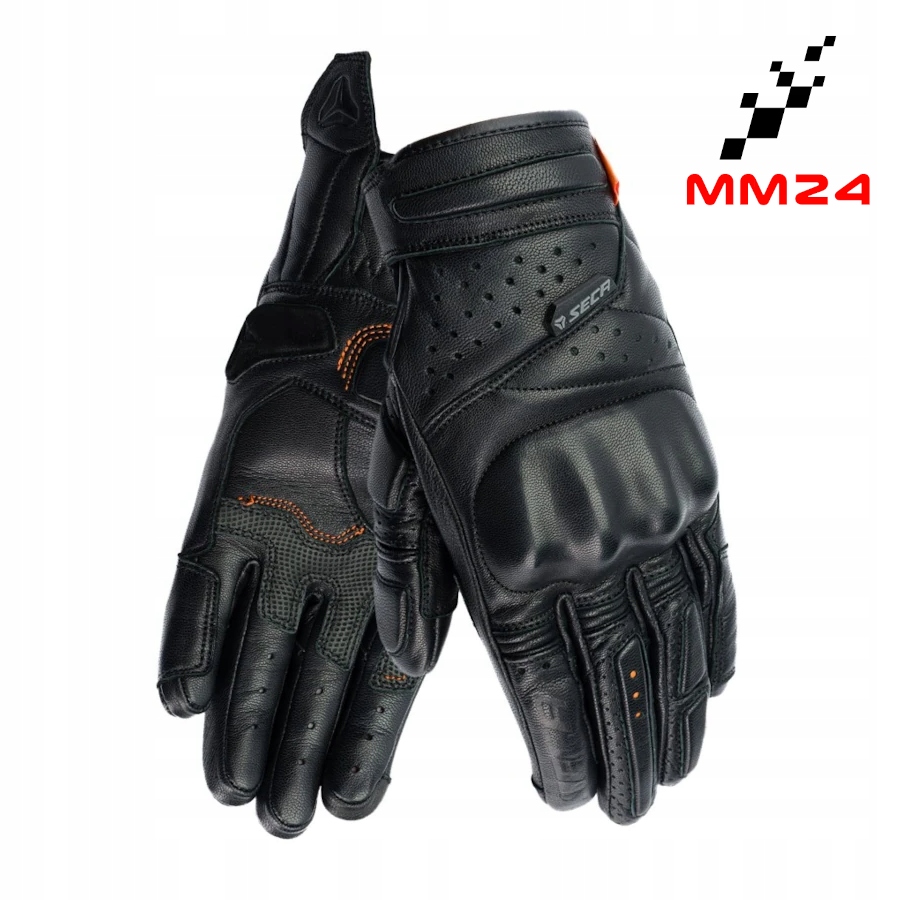 Kožené Motocyklové Rukavice Seca Ghost D3O Mužské Krátke veľ XL