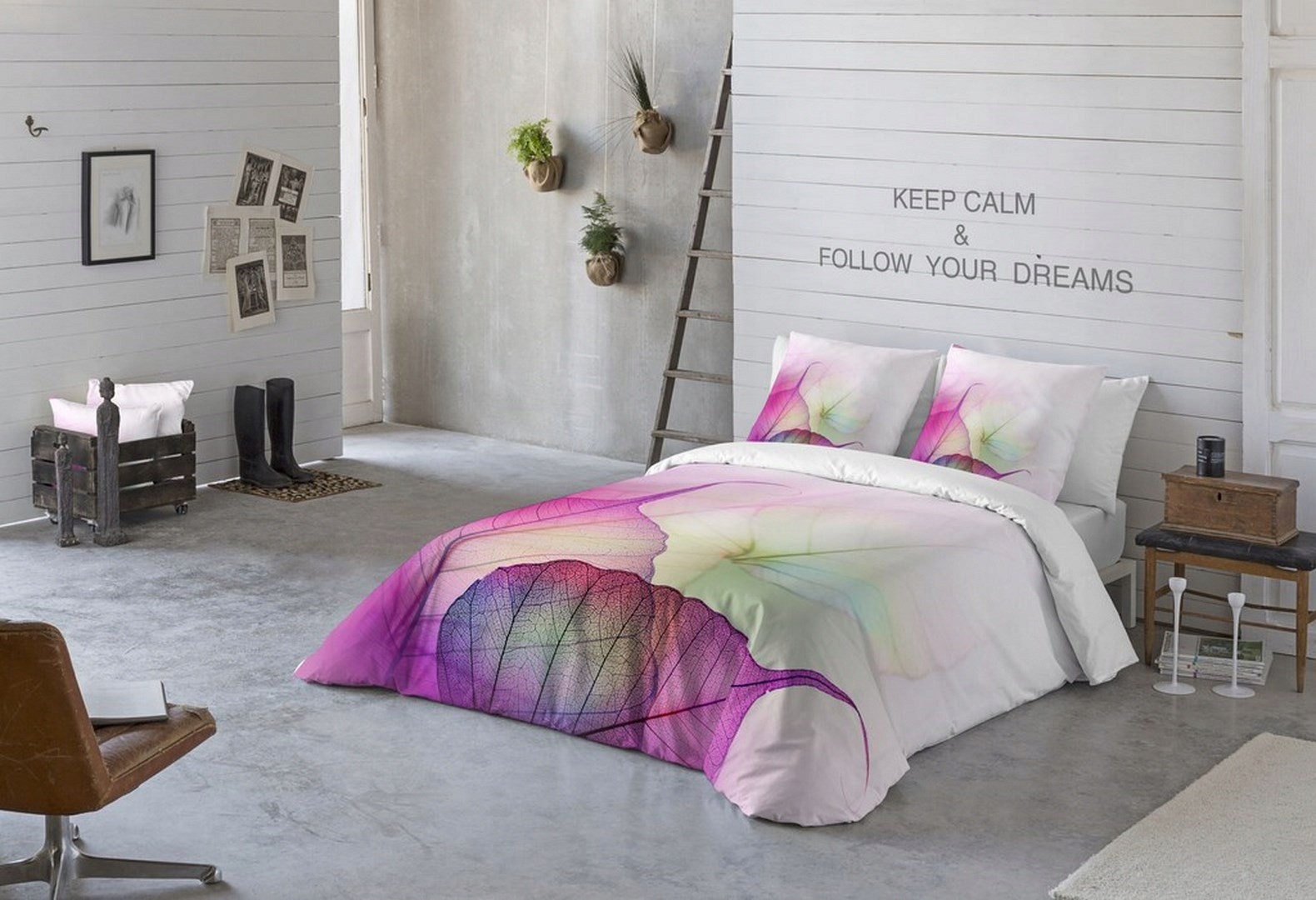 POŚCIEL 160x200+2 POSZEWKI 70x80 SATYNA BAWEŁNIANA KOMPLET LIŚCIE KOLOROWE Marka DOMAREX