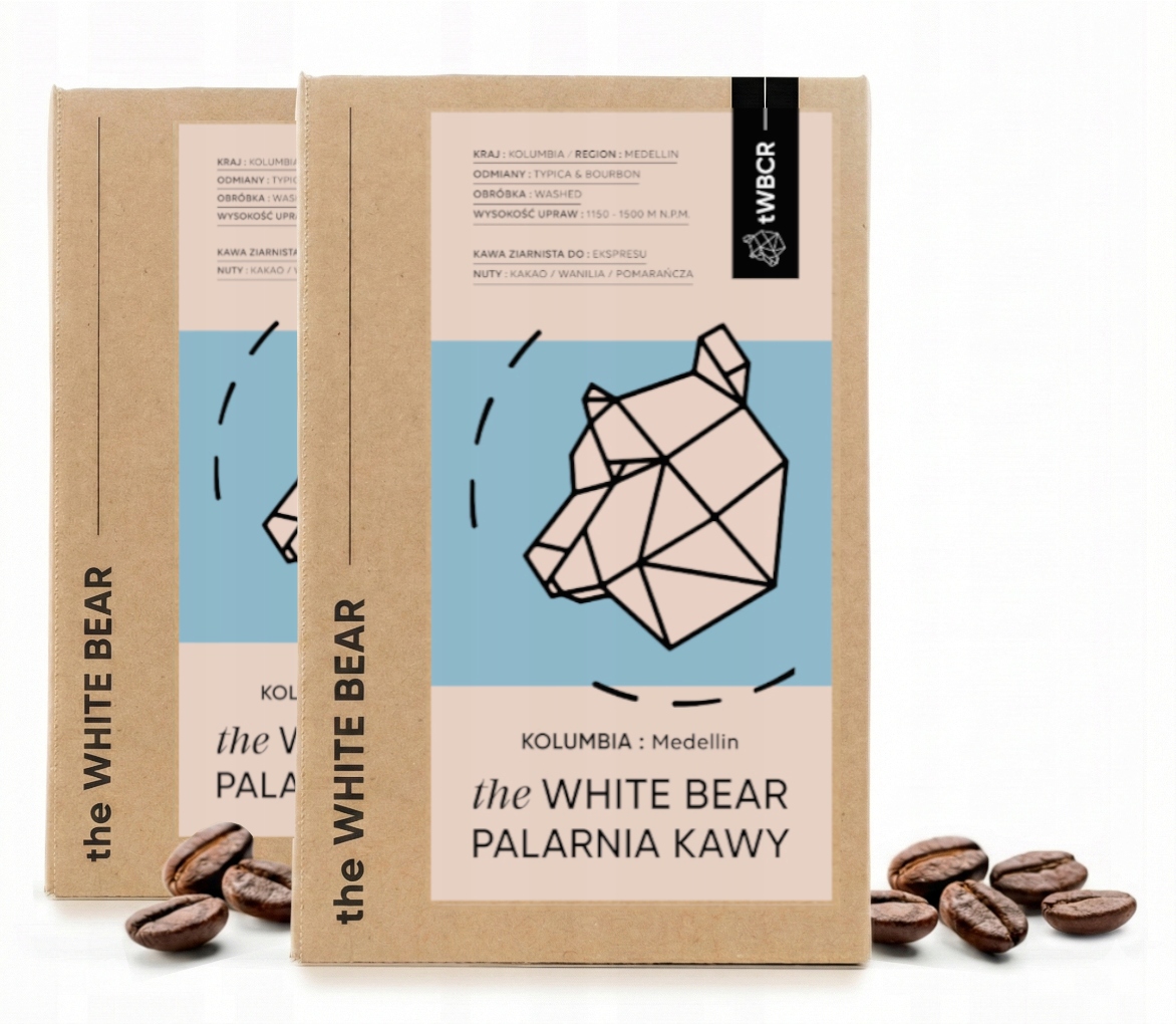 Levně Sada 2 x káva káva Arabica The White Bear Kolumbie: Medellin 1000 g